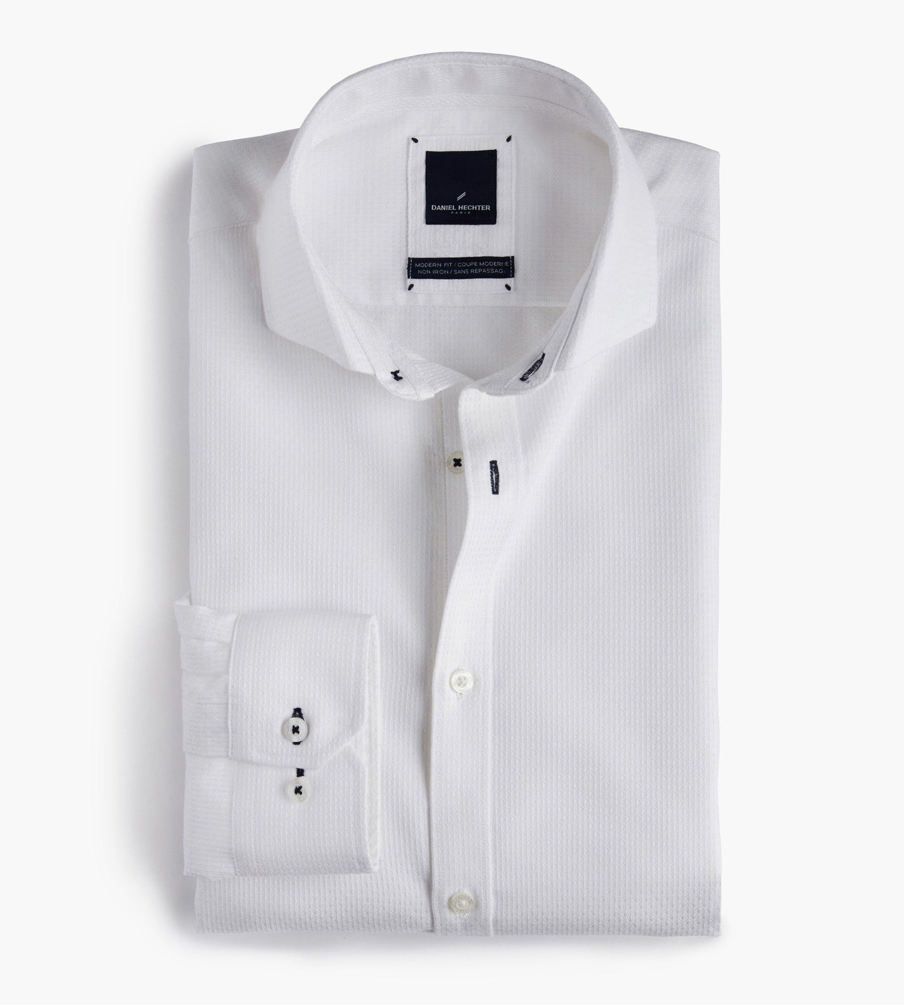 Modern Fit Textured Solid Dress Shirt sold by Tip Top