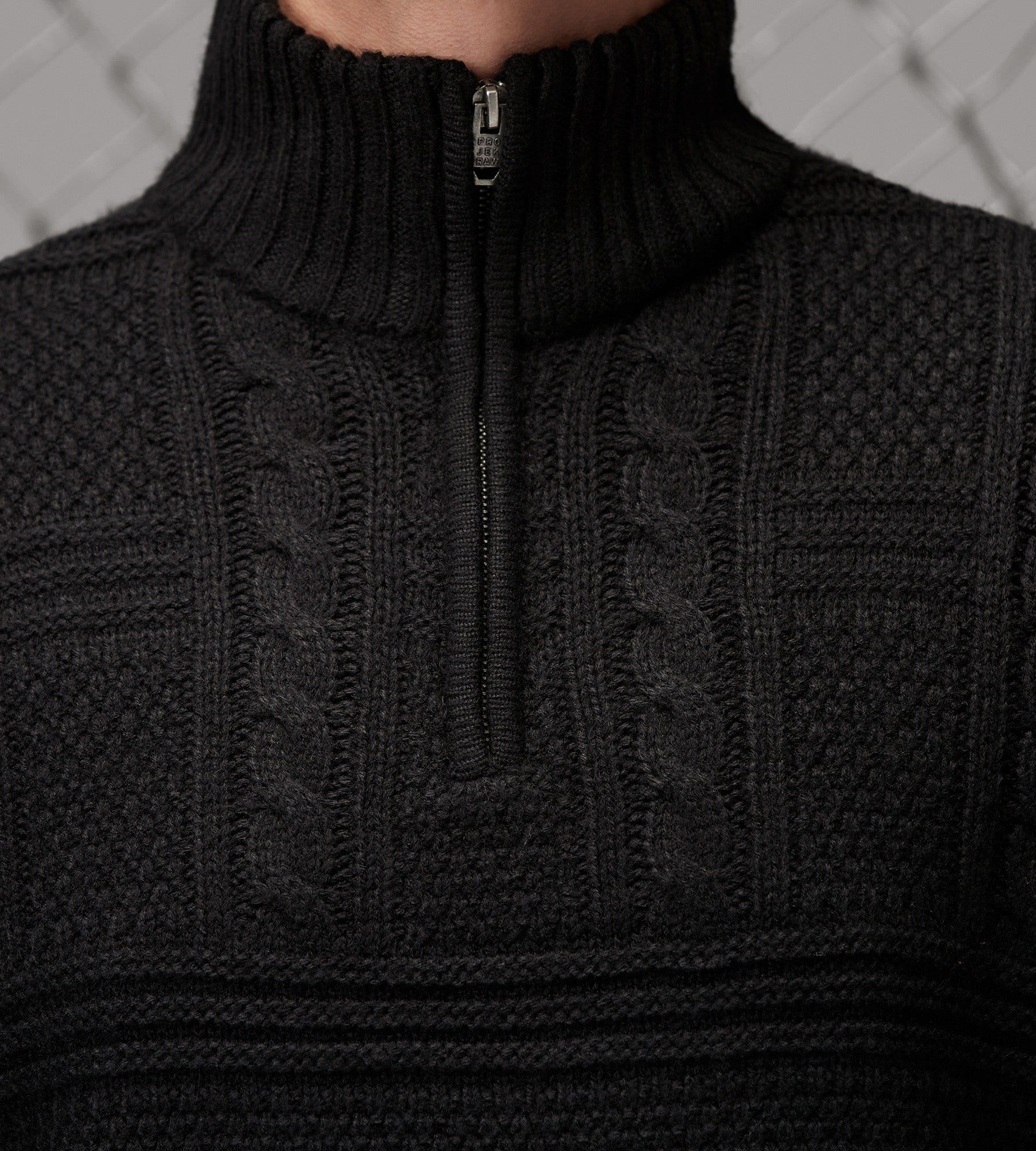 Modern Fit Quarter-Zip Mock Neck Sherpa-Lined-Collar Sweater sold by Tip Top product image thumbnail 3