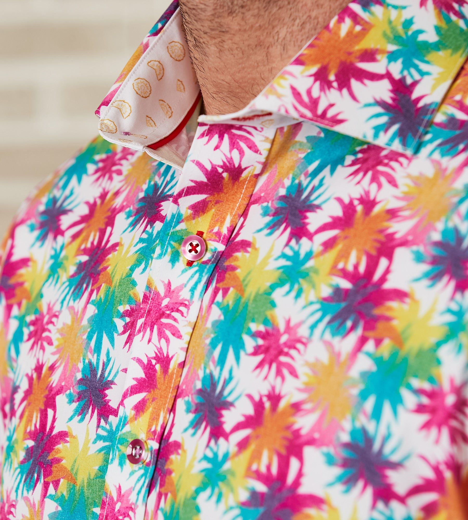 Modern Fit Short-Sleeve Tropical Print Sport Shirt sold by Tip Top product image thumbnail 3