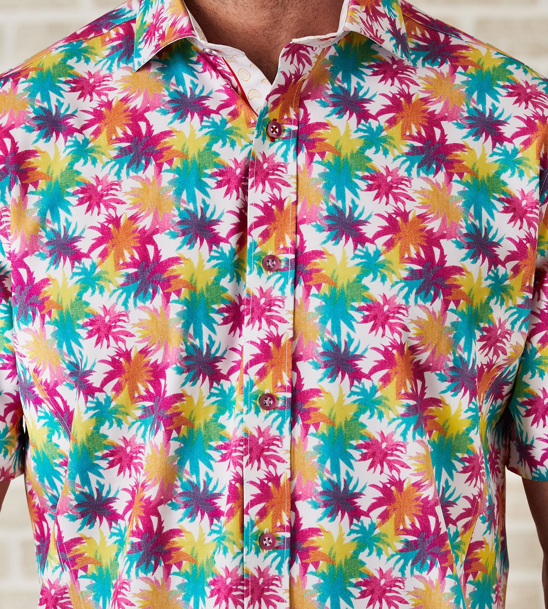 Modern Fit Short-Sleeve Tropical Print Sport Shirt sold by Tip Top product image thumbnail 2