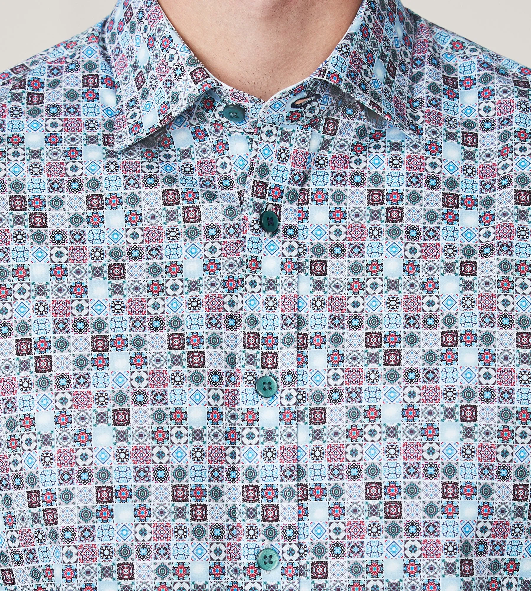 Modern Fit 360° Stretch Long Sleeve Printed Sport Shirt sold by Tip Top product image thumbnail 2