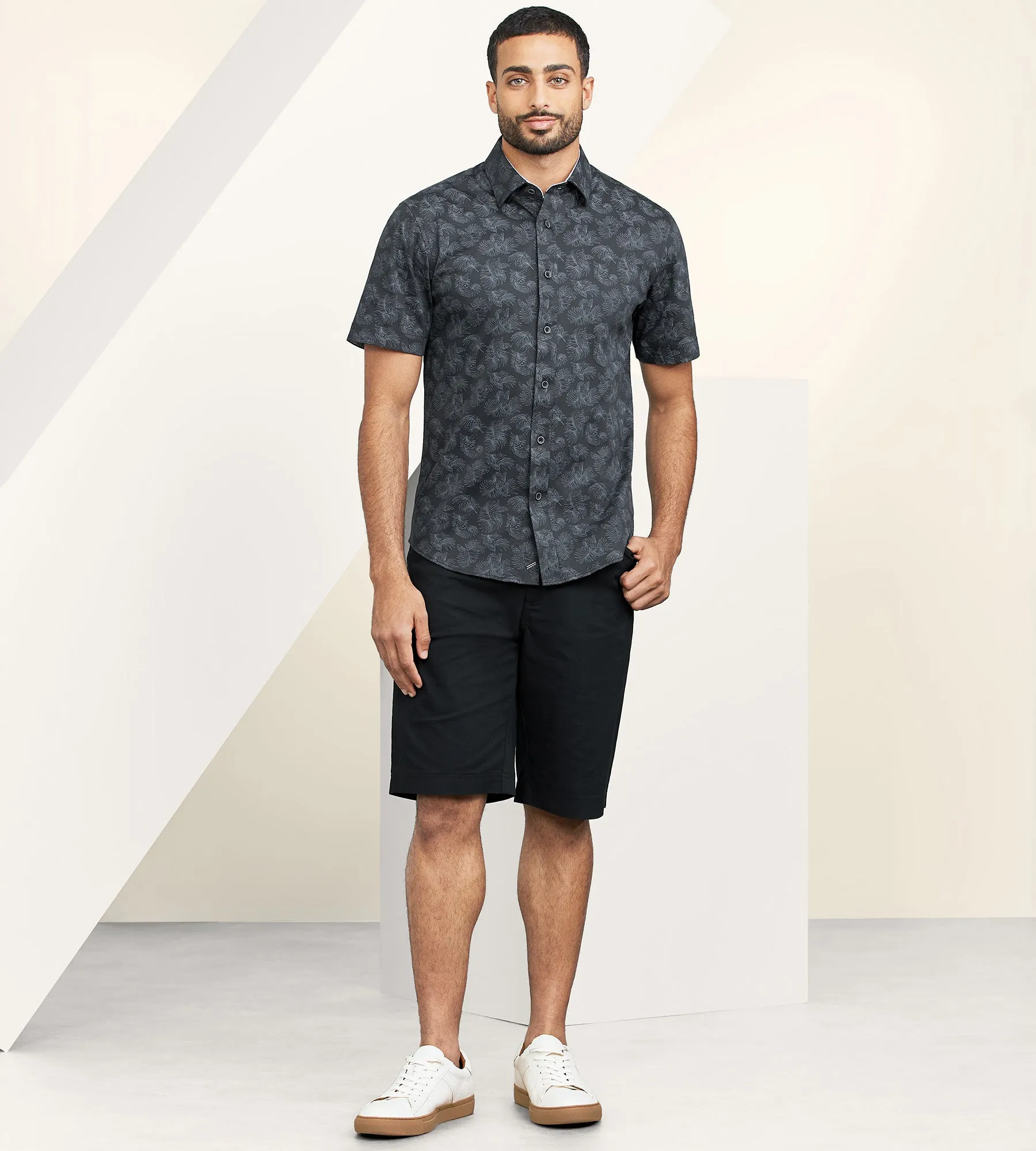 Modern Fit 360° Stretch Short Sleeve Leaf Print Sport Shirt sold by Tip Top product image thumbnail 3