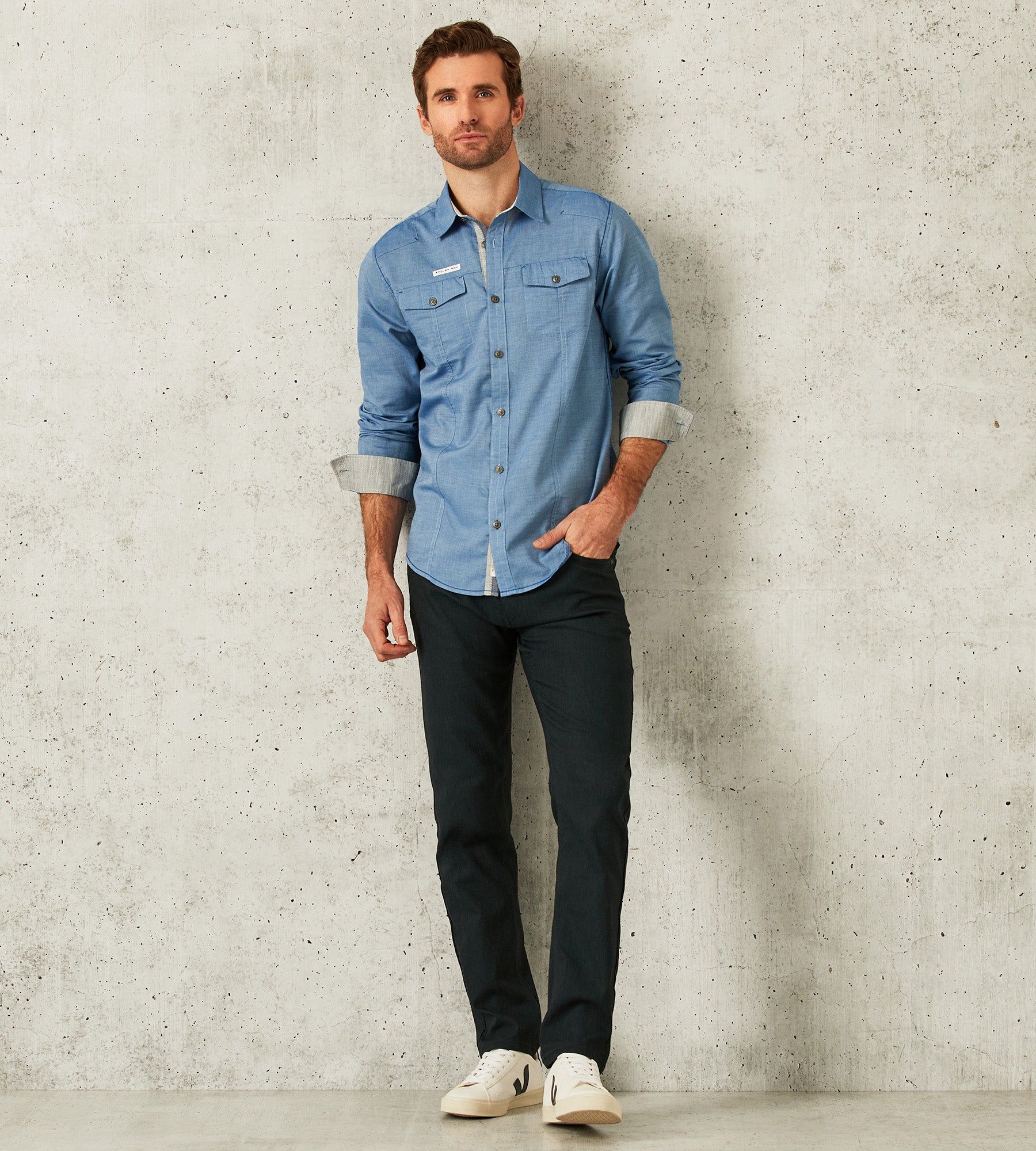 Modern Fit Long-Sleeve Sport Shirt sold by Tip Top product image thumbnail 7