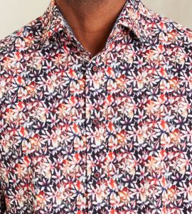 Modern Fit 360° Stretch Floral Print Soft Touch Short-Sleeve Sport Shirt sold by Tip Top