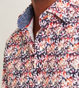 Modern Fit 360° Stretch Floral Print Soft Touch Short-Sleeve Sport Shirt sold by Tip Top
