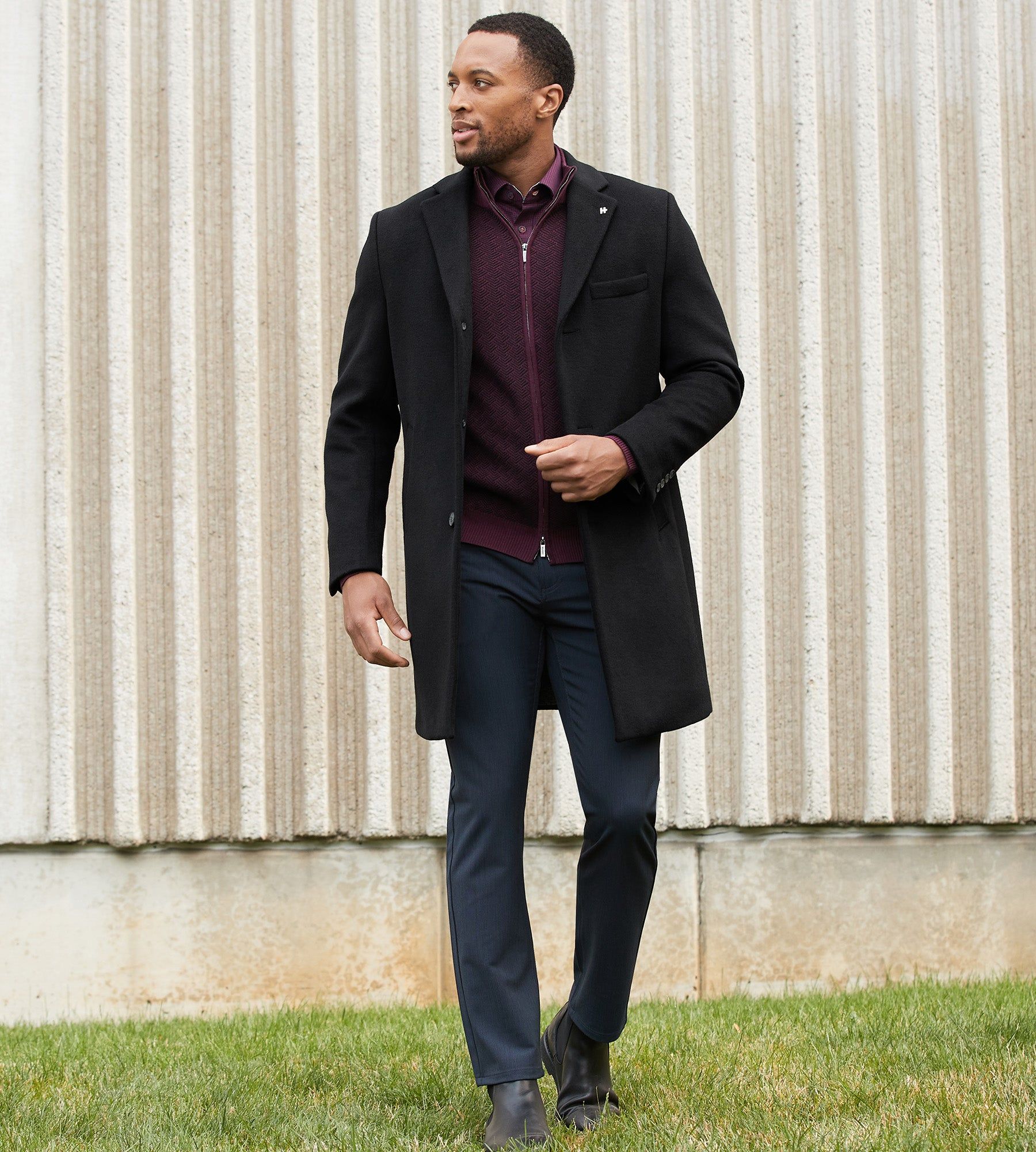 Modern Fit Water-Resistant Long Wool Coat sold by Tip Top product image thumbnail 5