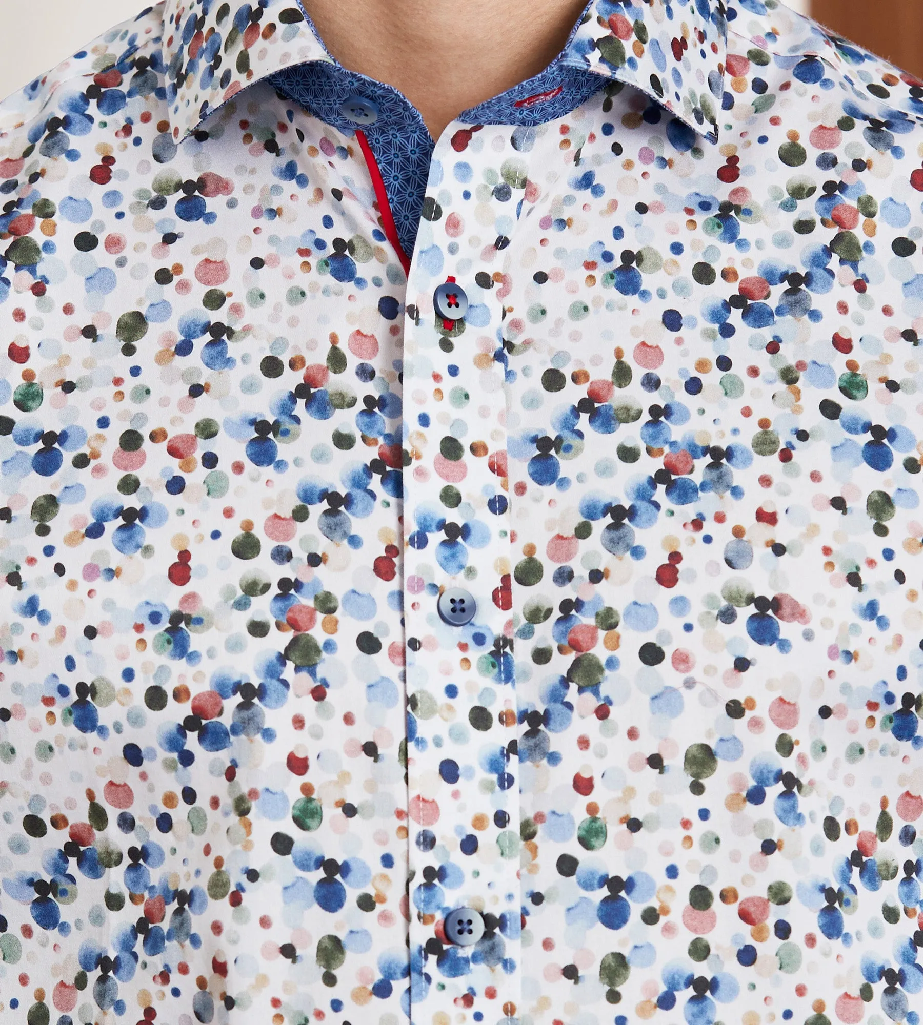 Modern Fit Long Sleeve Water Colour Print Sport Shirt sold by Tip Top product image thumbnail 2