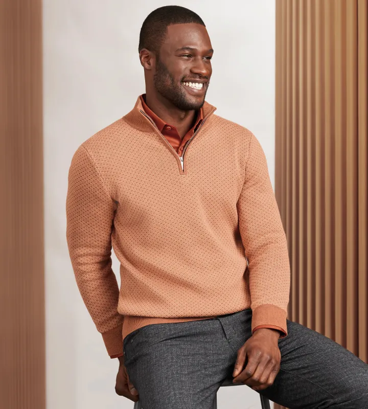 Modern Fit Long Sleeve Quarter-Zip Sweater sold by Tip Top