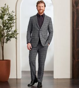Modern Fit Stretch Check Suit sold by Tip Top