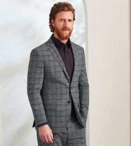 Modern Fit Stretch Check Suit sold by Tip Top