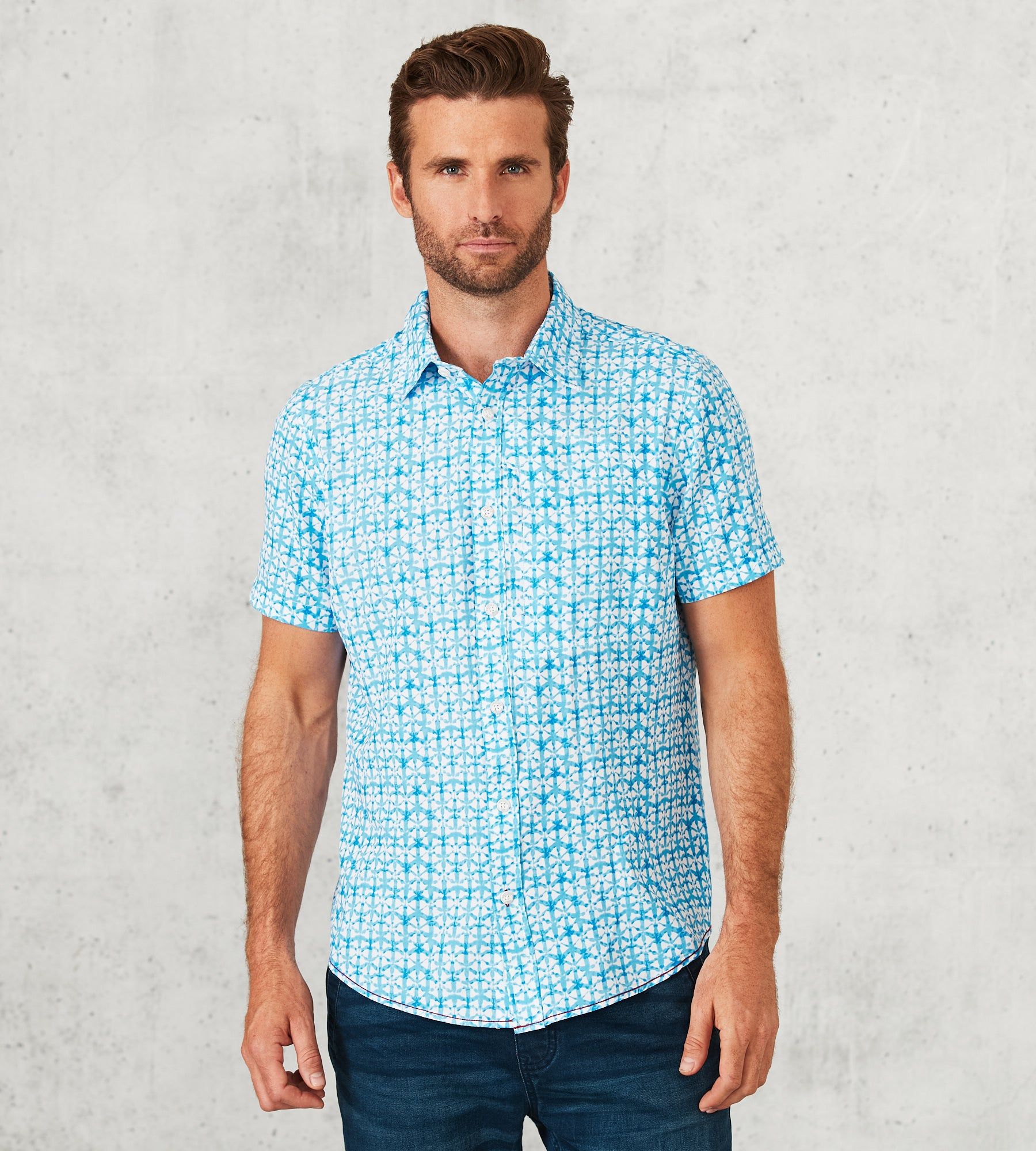 Modern Fit Short-Sleeve 360° Stretch Sport Shirt sold by Tip Top