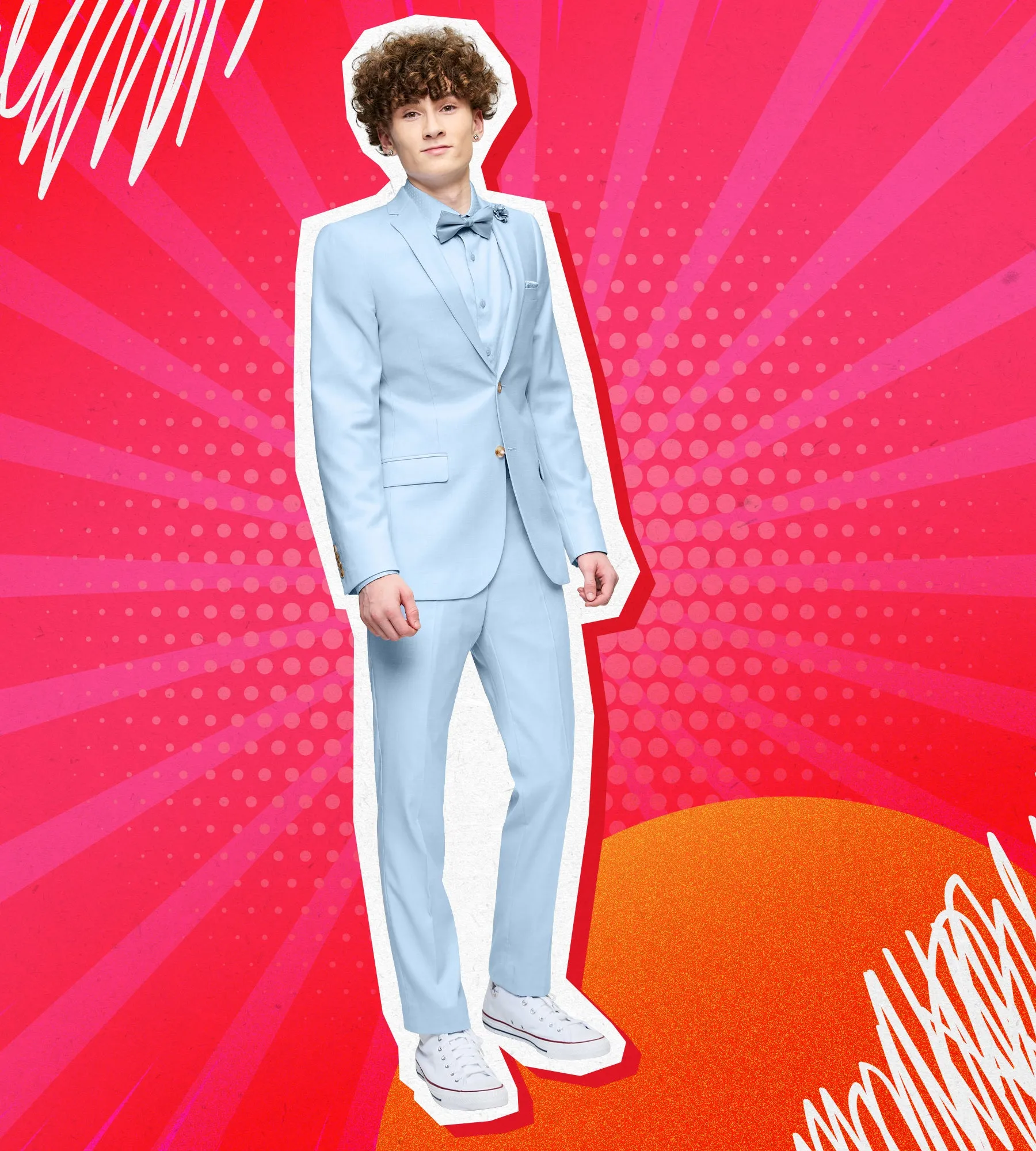 Light Blue Everything Suit Prom Look sold by Tip Top