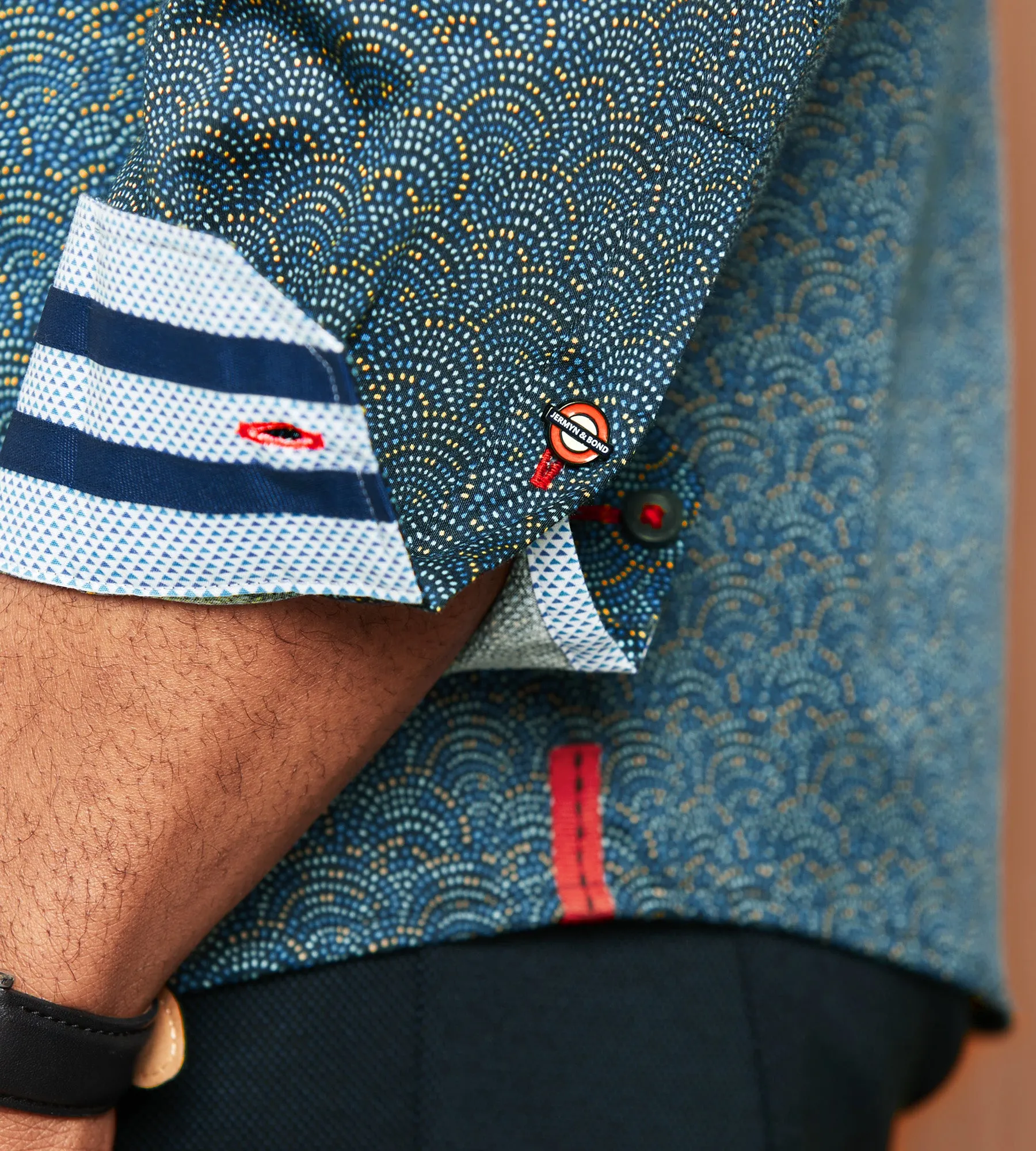 Modern Fit Long Sleeve Water Colour Print Sport Shirt sold by Tip Top product image thumbnail 3