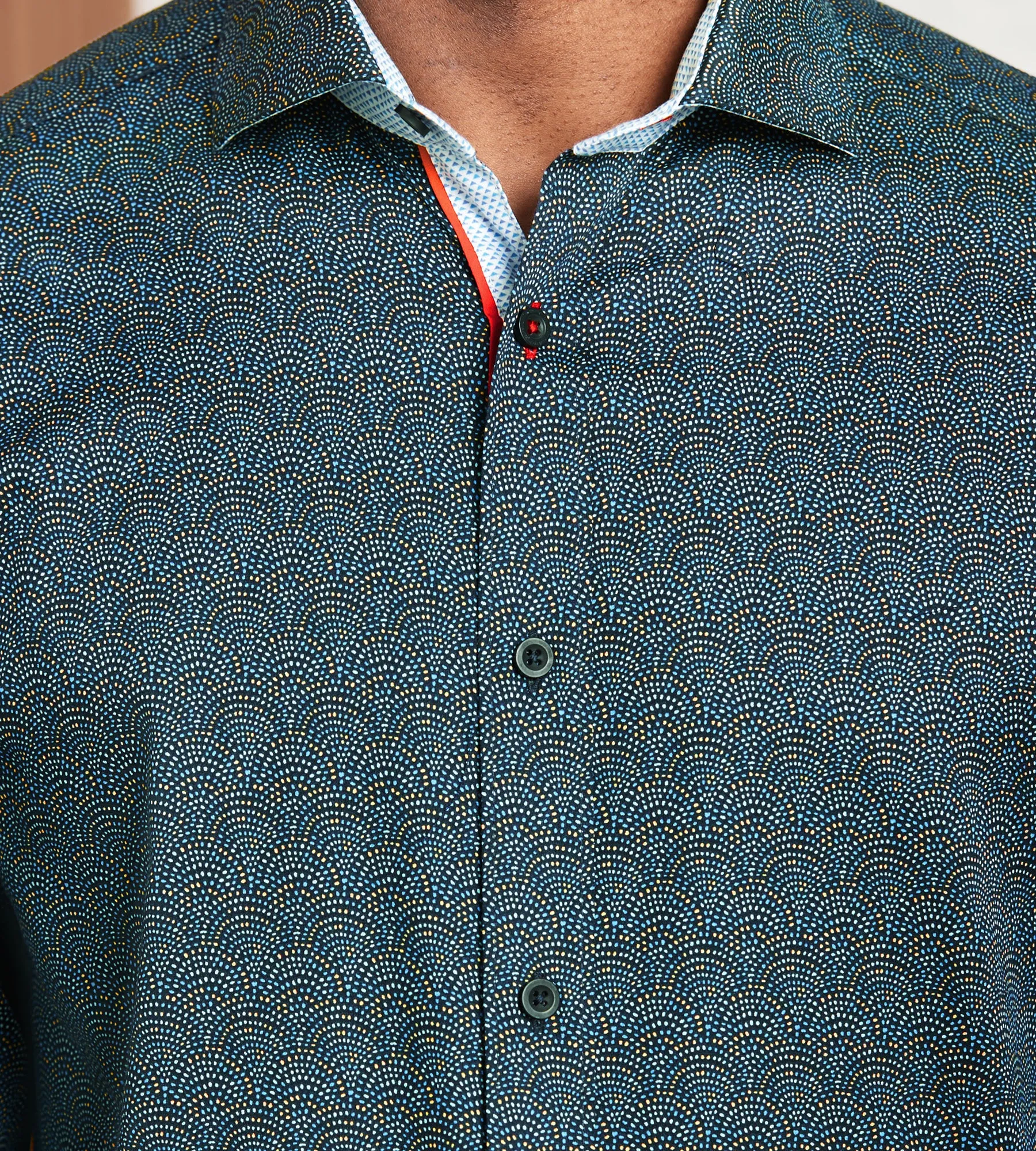 Modern Fit Long Sleeve Water Colour Print Sport Shirt sold by Tip Top product image thumbnail 2