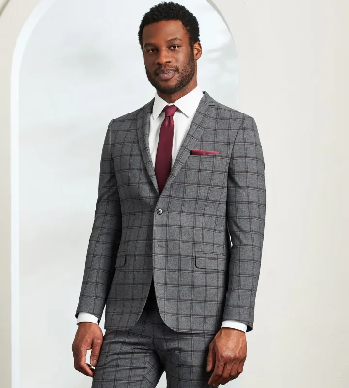 Slim Fit Stretch Check Suit Separate Jacket sold by Tip Top