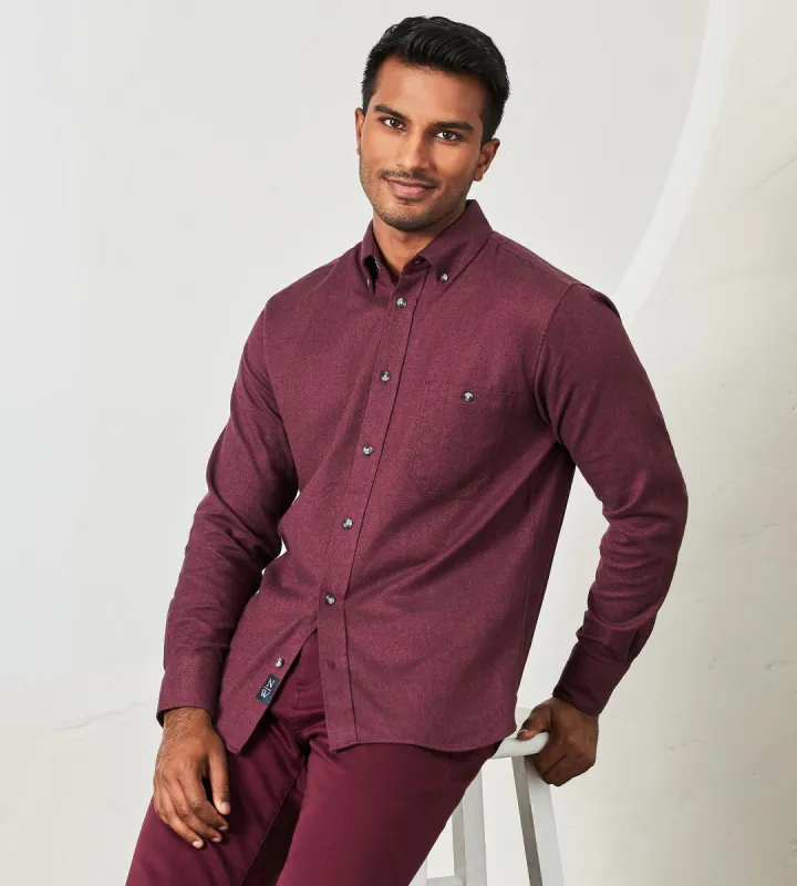 Modern Fit Long Sleeve Soft Touch Solid Flannel Sport Shirt sold by Tip Top