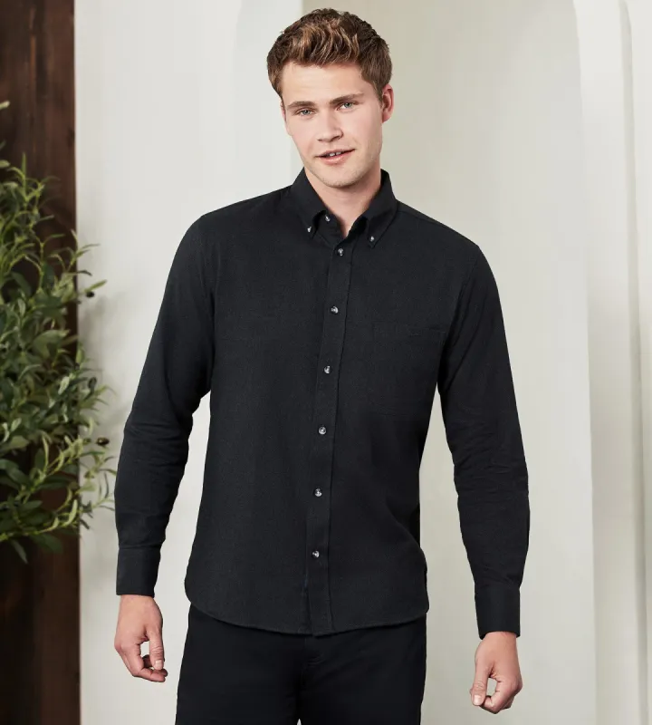 Modern Fit Long Sleeve Soft Touch Solid Flannel Sport Shirt sold by Tip Top