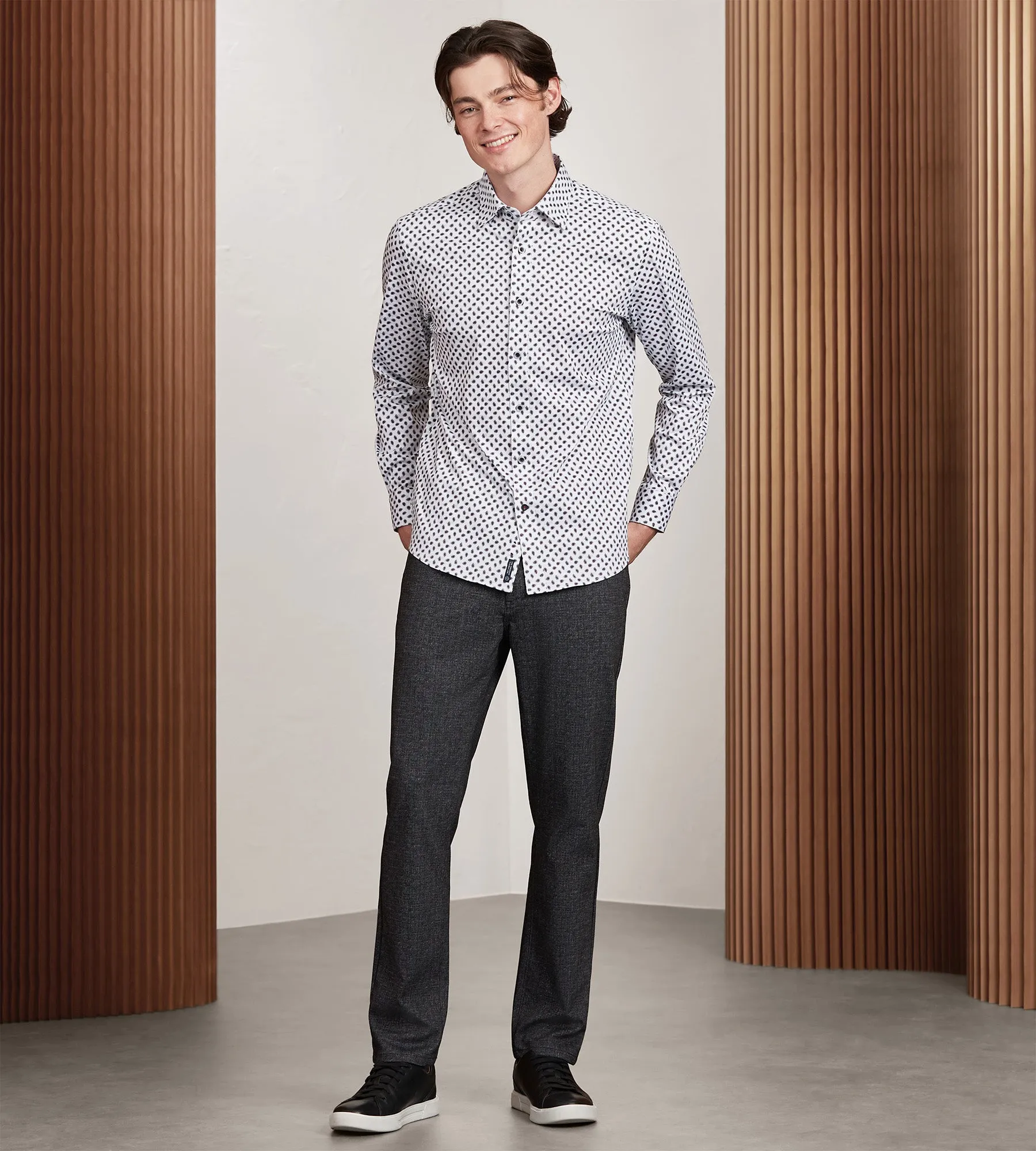 Modern Fit 360 Stretch Long Sleeve Paisley Printed Sport Shirt sold by Tip Top product image thumbnail 3