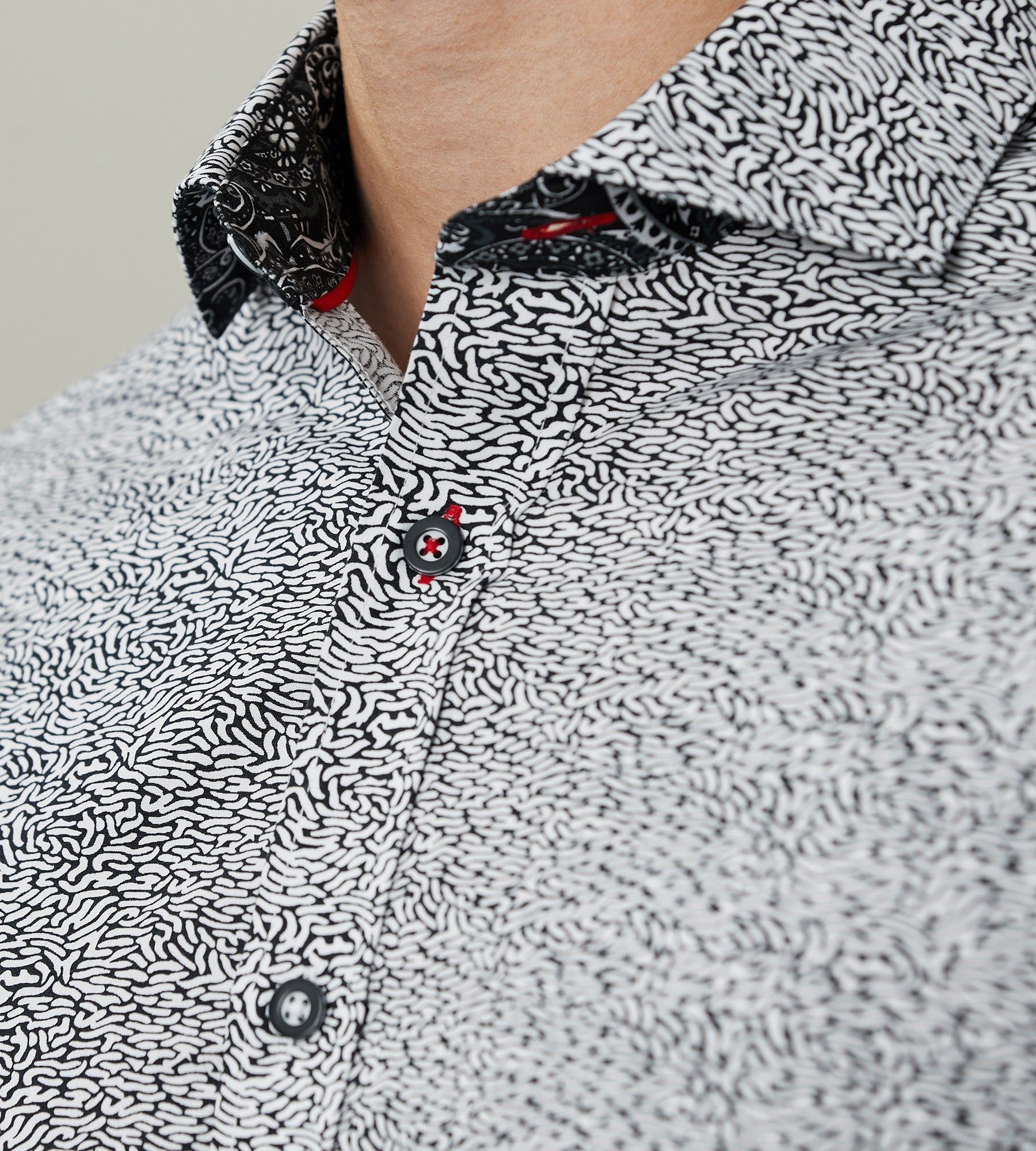 Modern Fit Long Sleeve Geo Print Sport Shirt sold by Tip Top product image thumbnail 3