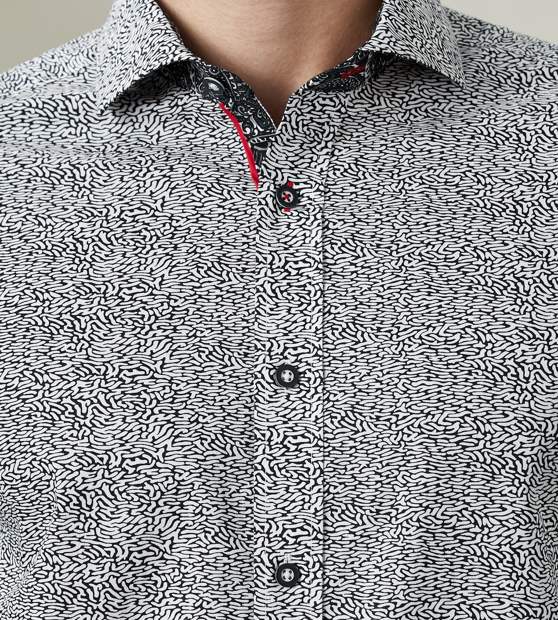 Modern Fit Long Sleeve Geo Print Sport Shirt sold by Tip Top product image thumbnail 2