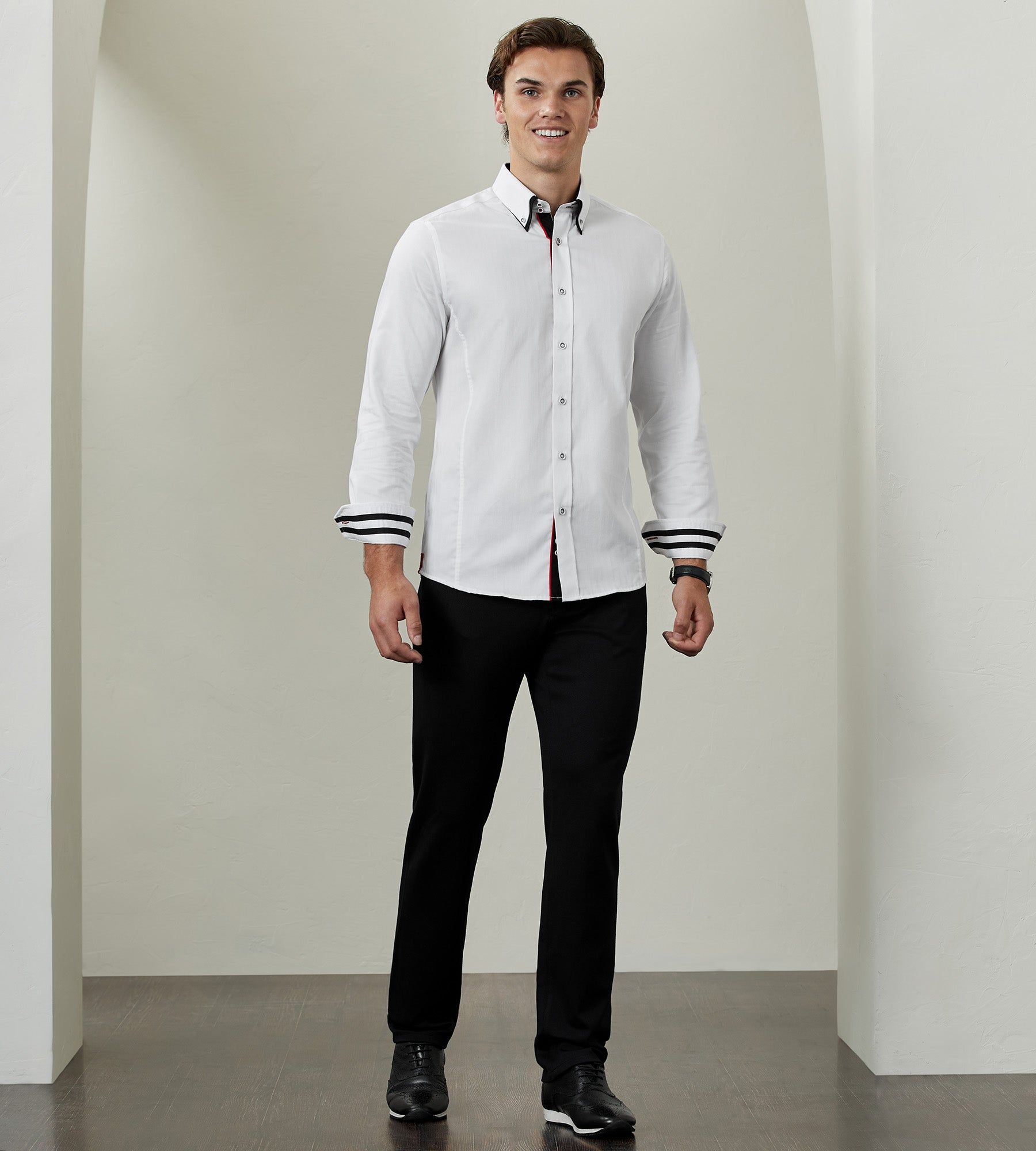 Modern Fit Long Sleeve Solid Double-Collar Sport Shirt sold by Tip Top product image thumbnail 5