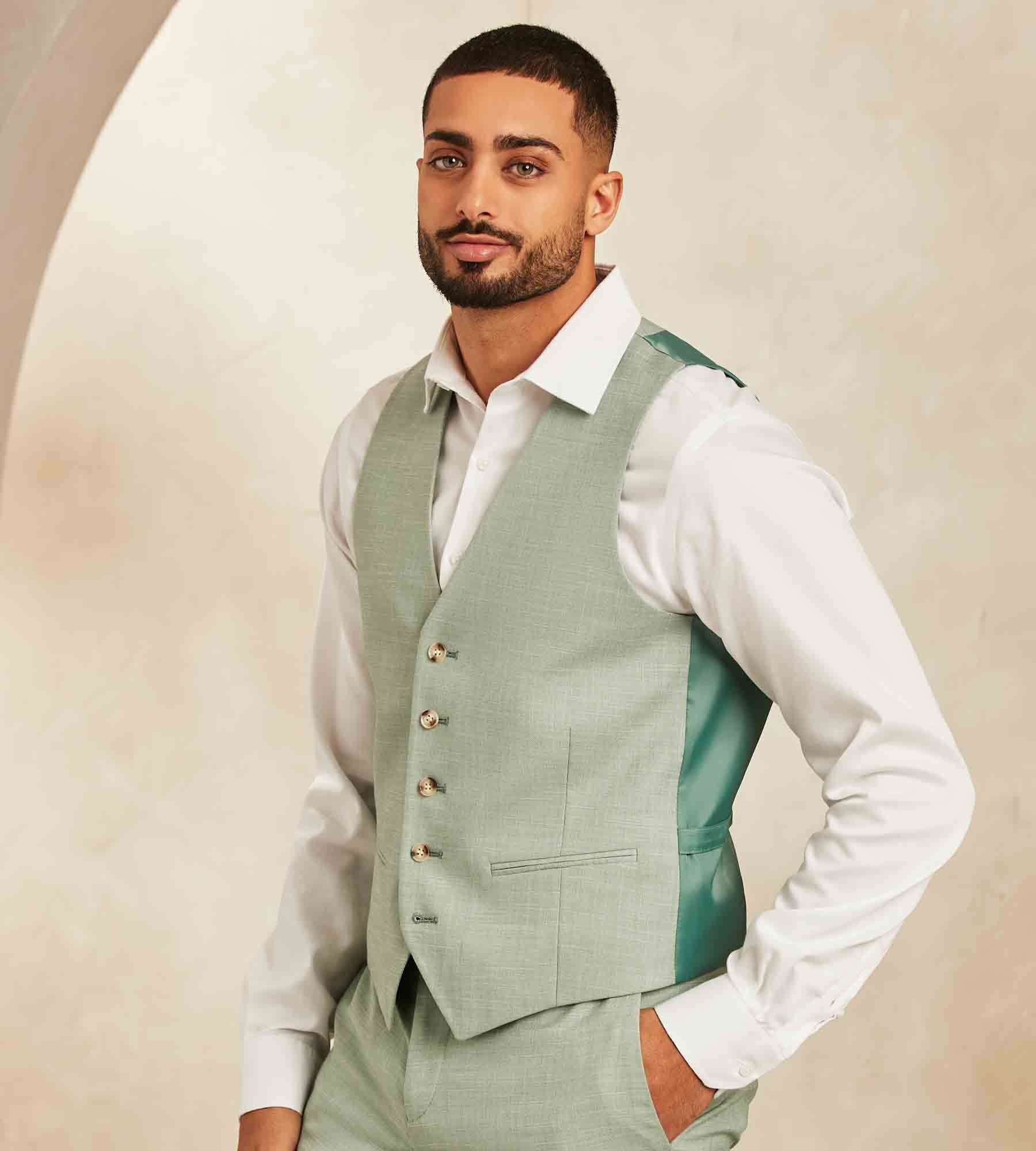 Slim Fit Solid Suit Separate Vest sold by Tip Top