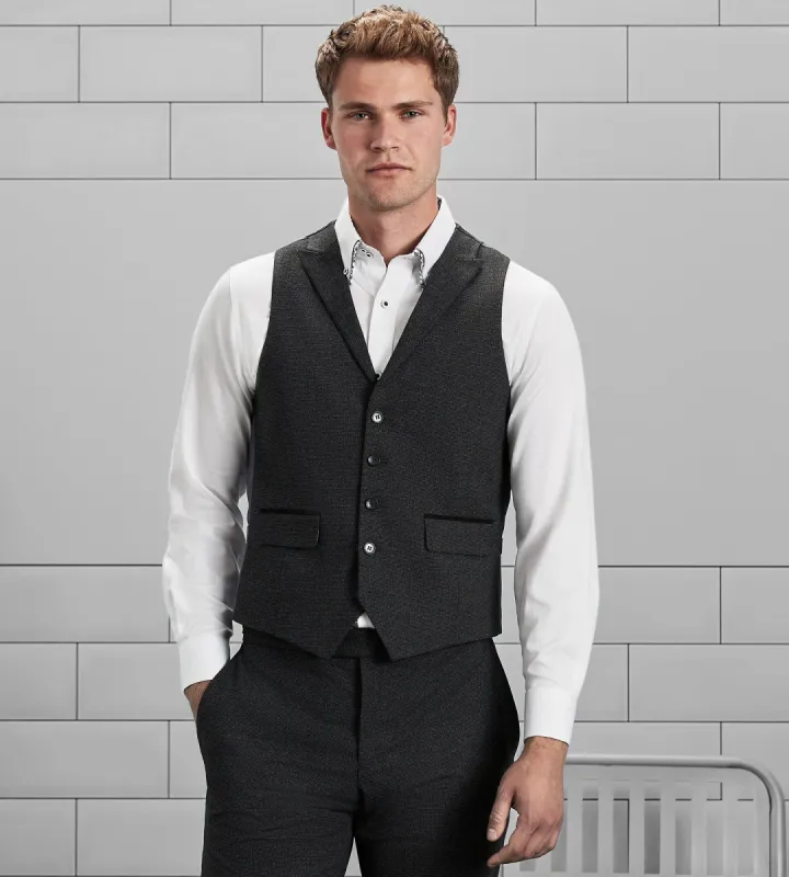 Slim Fit Check Peak Lapel Suit Separate Vest sold by Tip Top