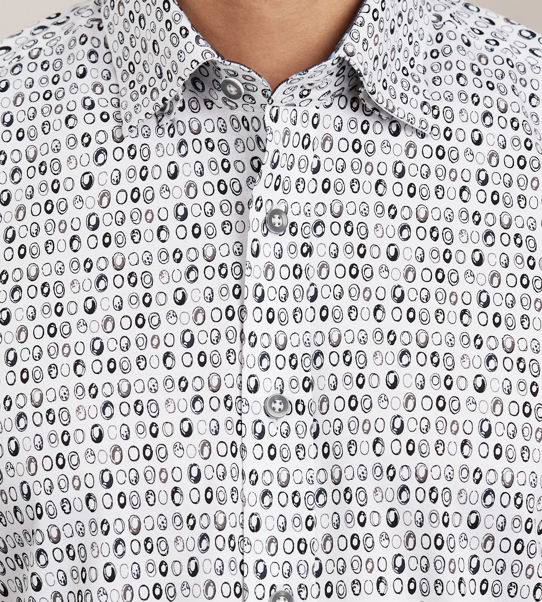 Modern Fit 360 Stretch Long Sleeve Geo Printed Sport Shirt sold by Tip Top product image thumbnail 2