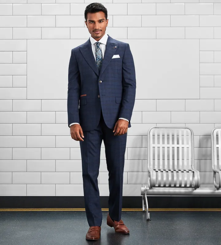 Slim Fit Check Peak Lapel Suit Separate Jacket sold by Tip Top