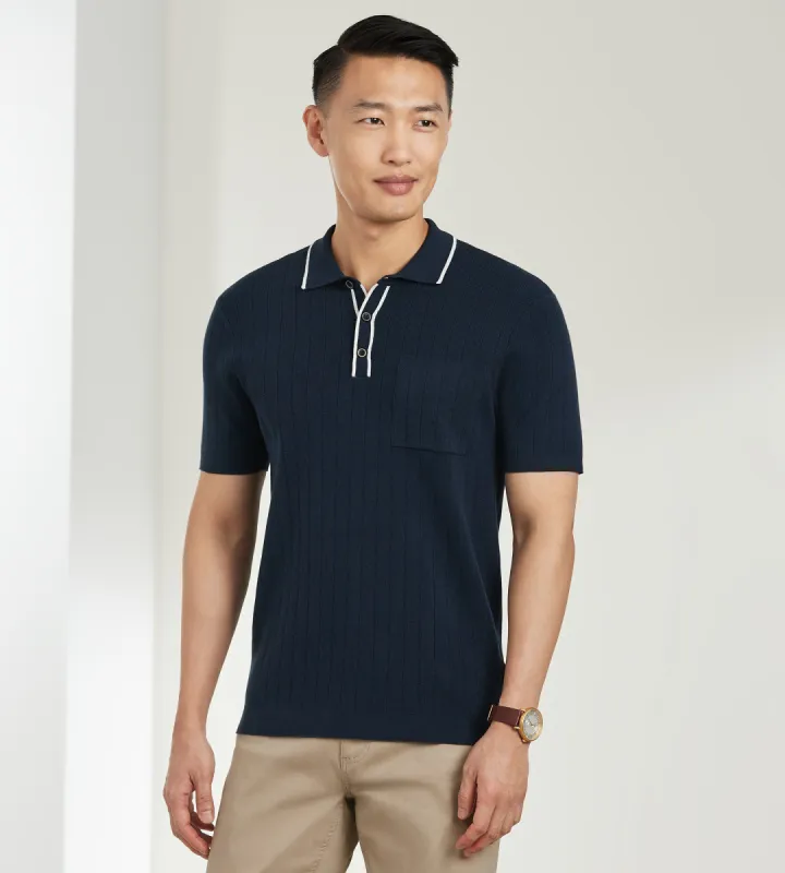 Modern Fit Short Sleeve Sweater Knit Polo sold by Tip Top