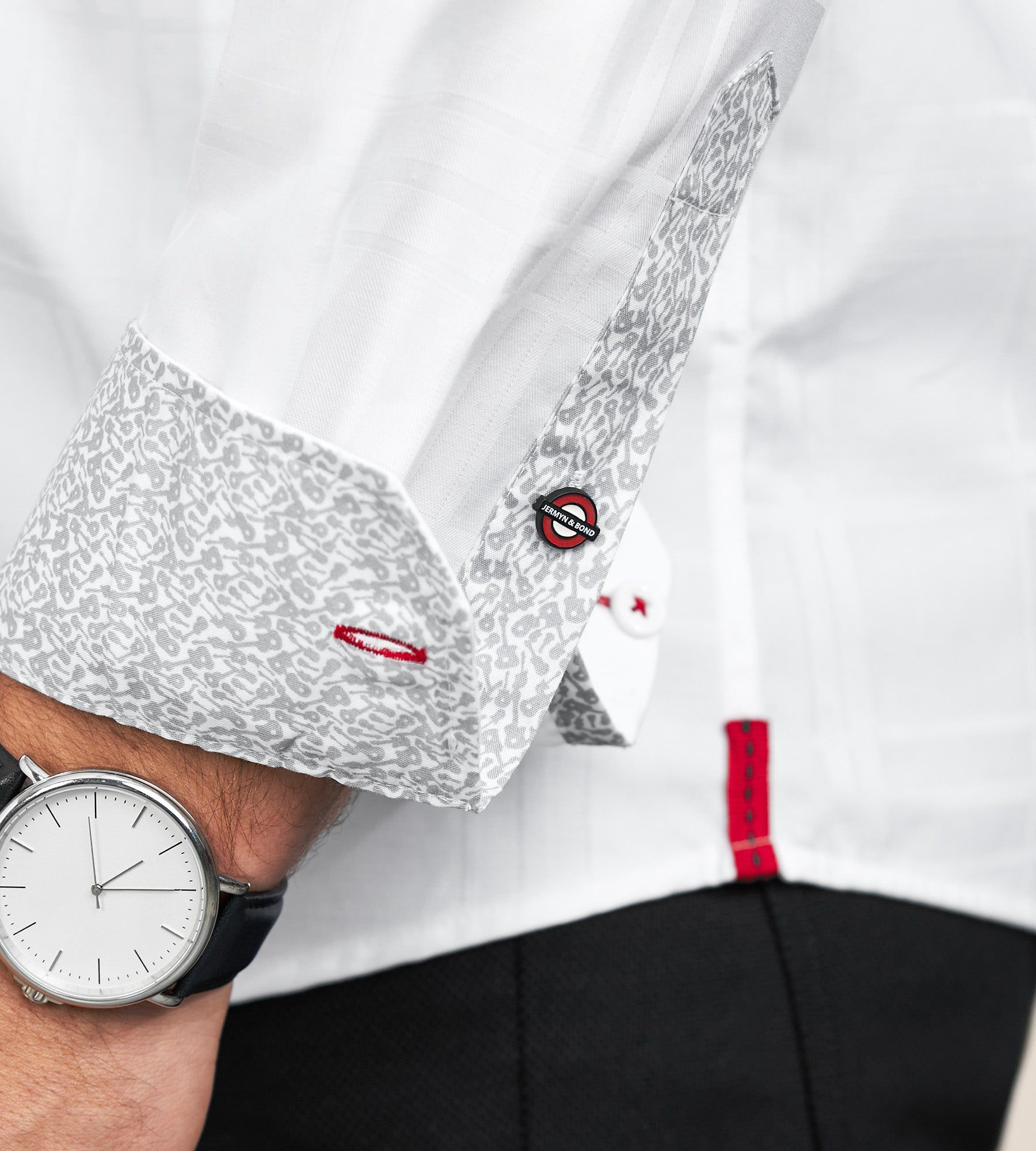 Modern Fit Long Sleeve Double-Collar Jacquard Sport Shirt sold by Tip Top product image thumbnail 3