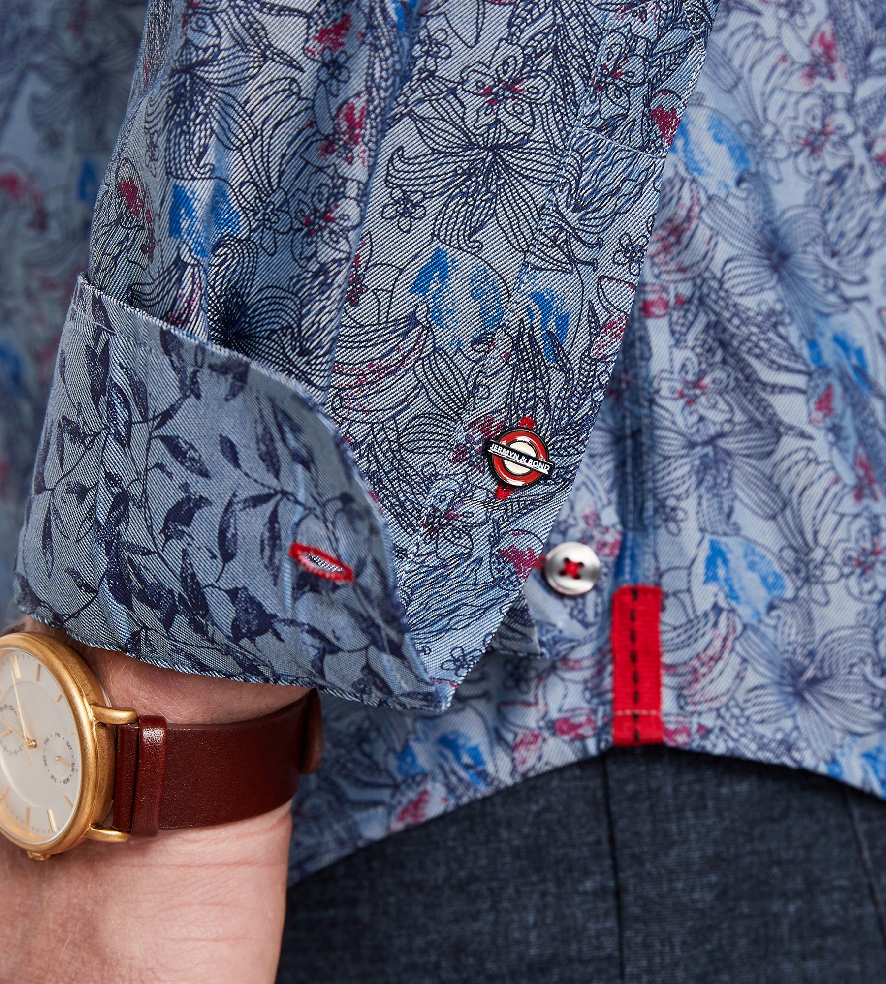 Modern Fit Long Sleeve Floral Print Sport Shirt sold by Tip Top product image thumbnail 4