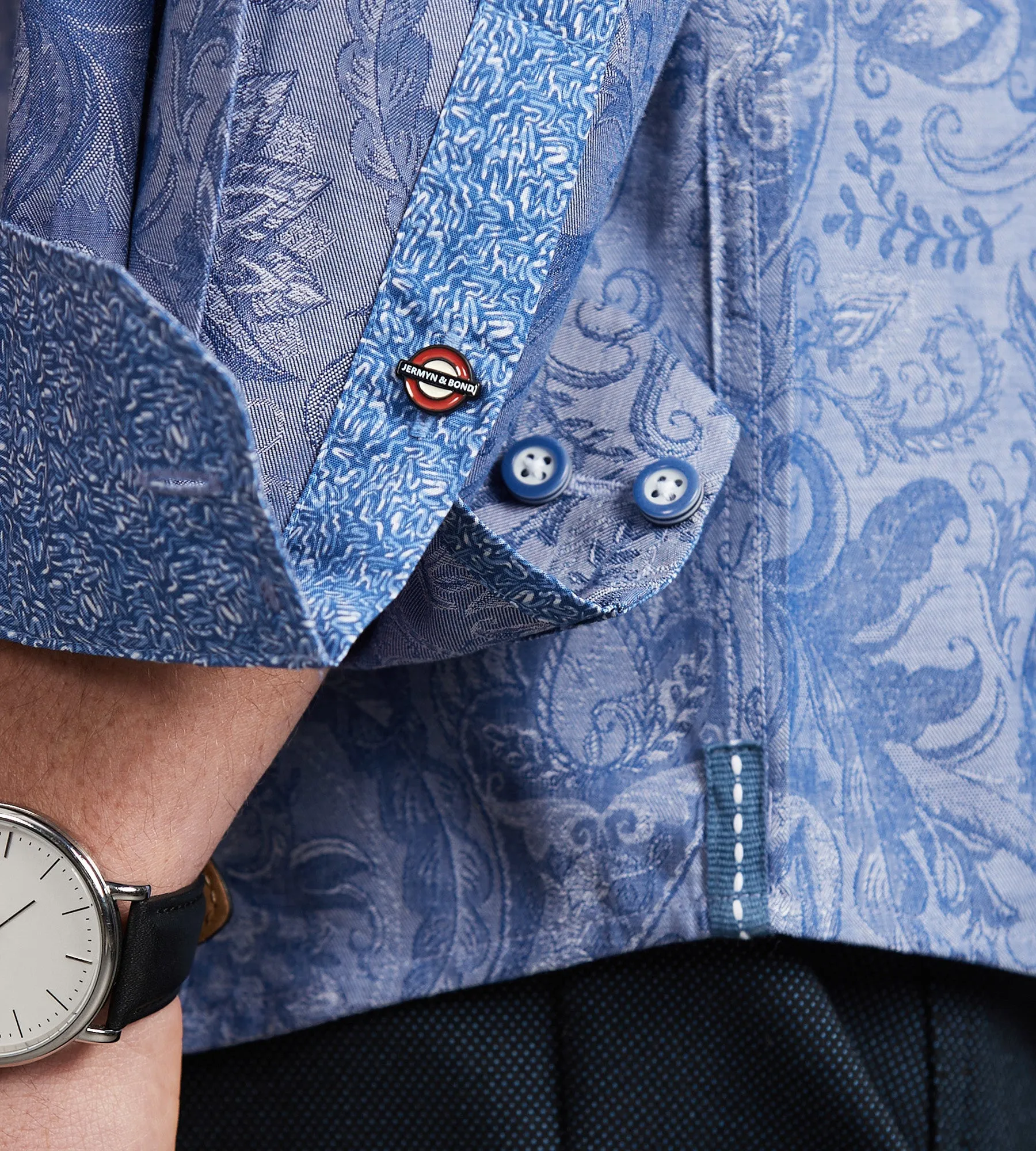 Modern Fit Long Sleeve Double Collar Textured Sport Shirt sold by Tip Top product image thumbnail 4