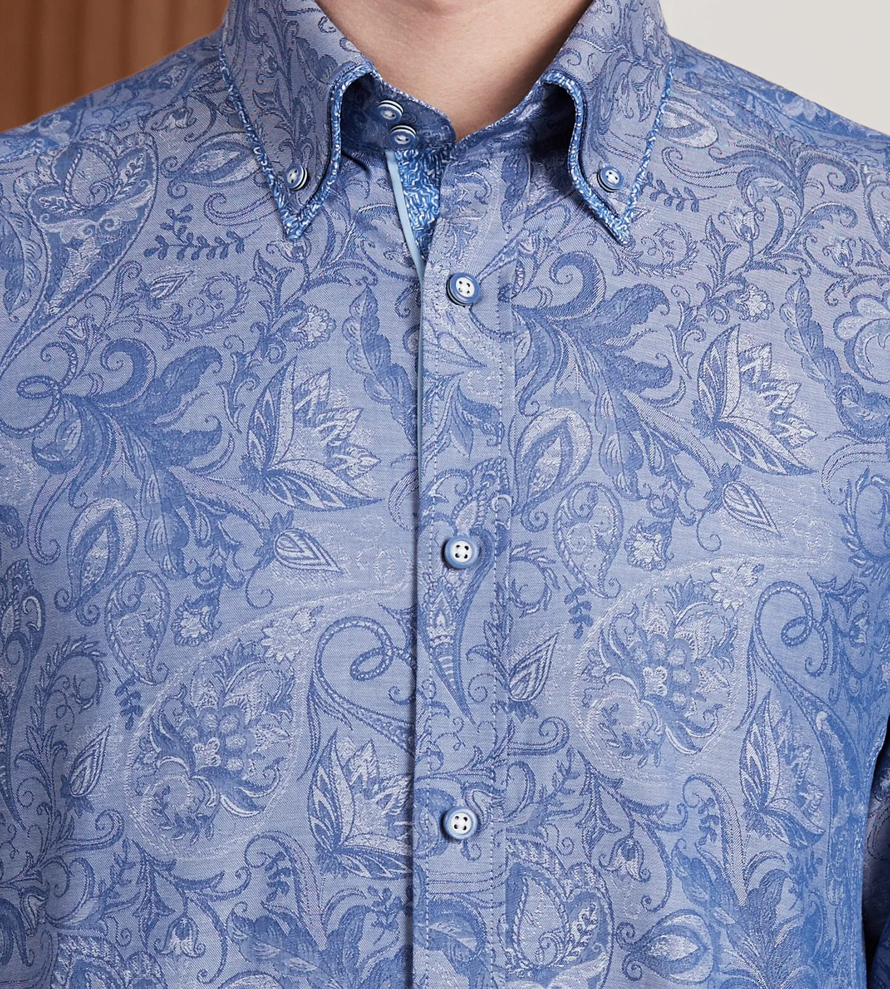 Modern Fit Long Sleeve Double Collar Textured Sport Shirt sold by Tip Top product image thumbnail 2