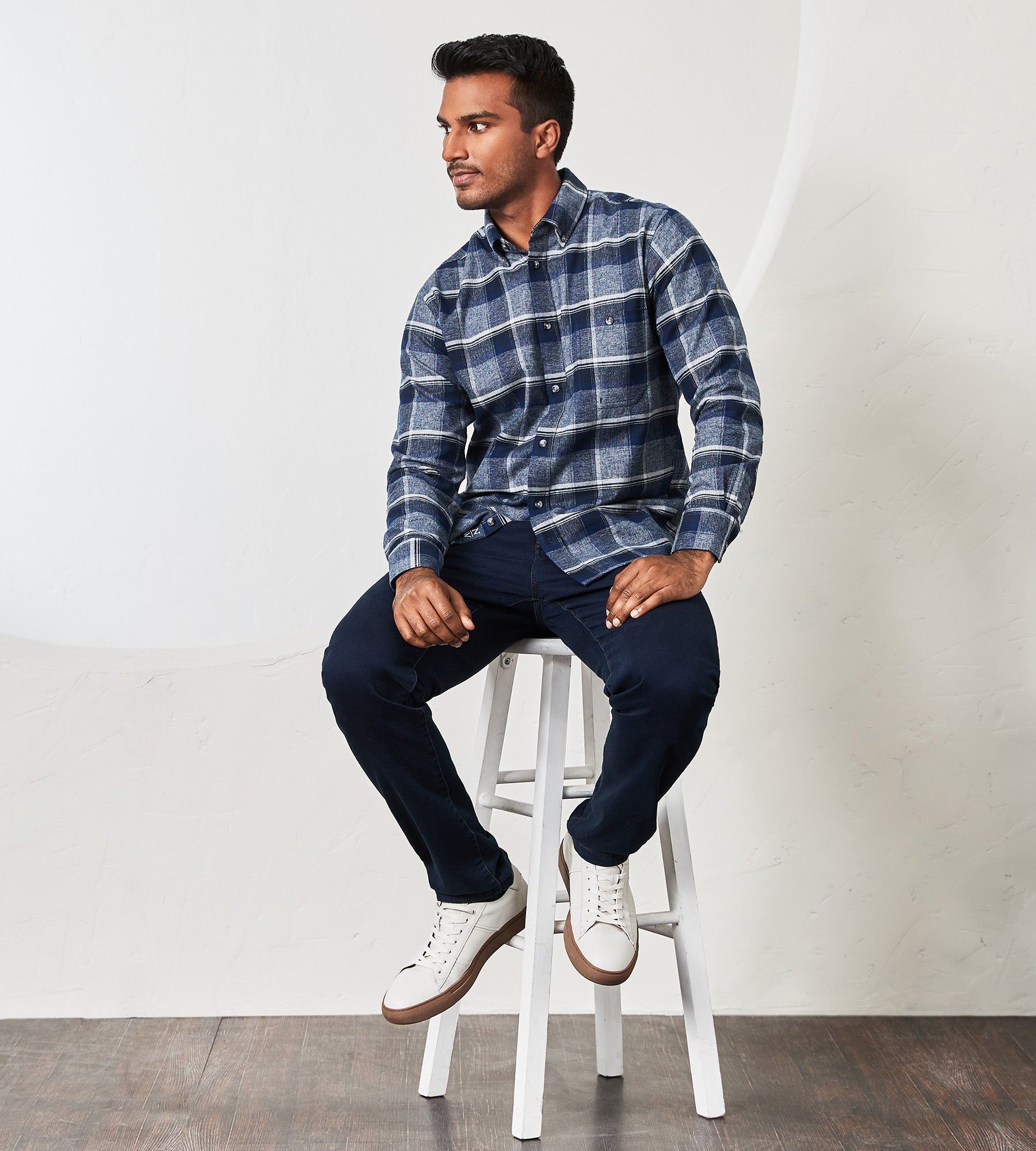 Modern Fit Long Sleeve Soft Touch Plaid Flannel Sport Shirt sold by Tip Top product image thumbnail 3