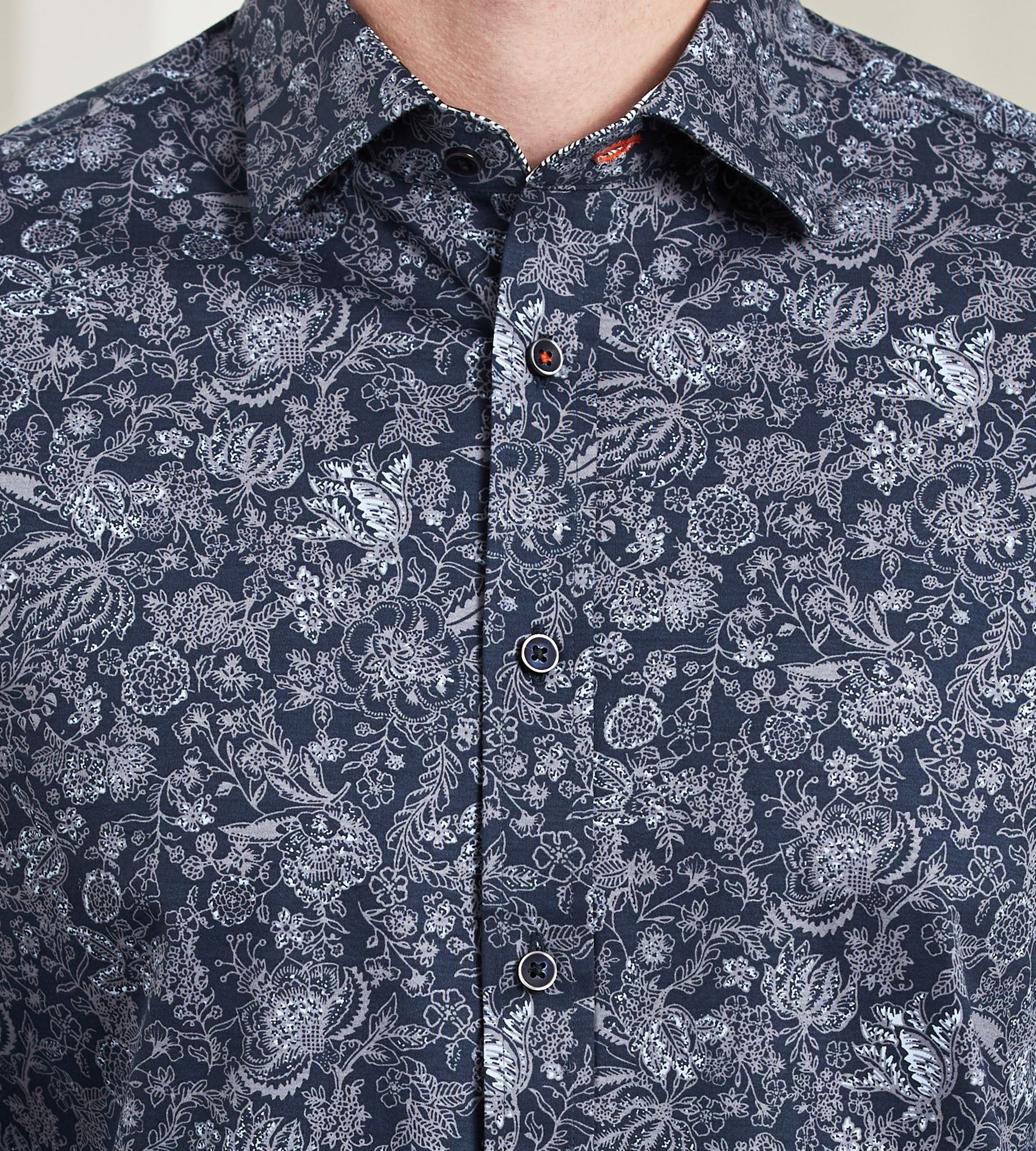 Modern Fit Long Sleeve 360° Stretch Floral Print Sport Shirt sold by Tip Top product image thumbnail 2