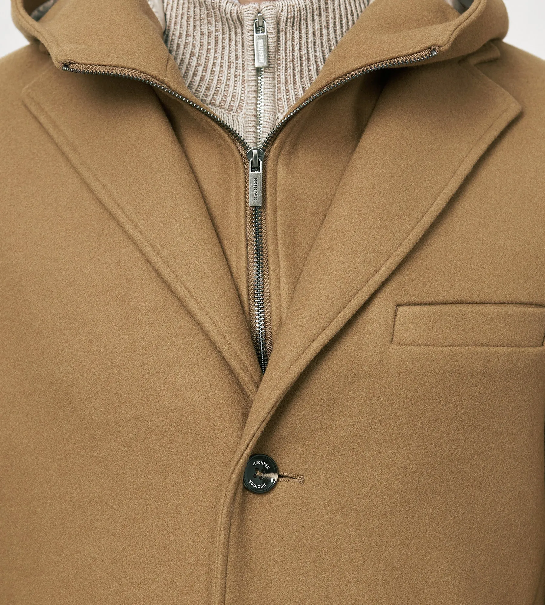 Modern Fit 4-Way Stretch Wool Coat with Removable Hood sold by Tip Top product image thumbnail 2