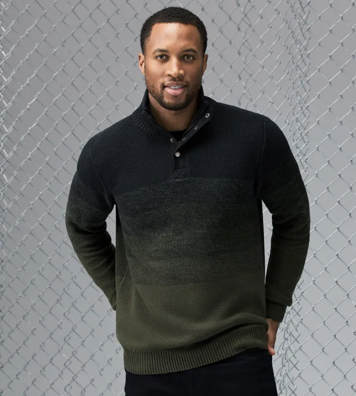 Modern Fit Quarter-Zip Mock Neck Sweater made by Projek Raw