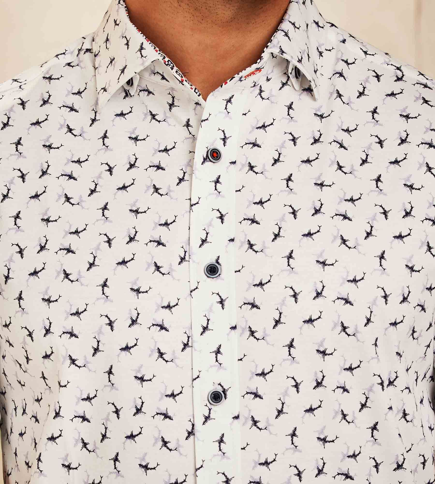 Modern Fit Short-Sleeve Whale Print 360° Stretch Soft Touch Sport Shirt sold by Tip Top product image thumbnail 3