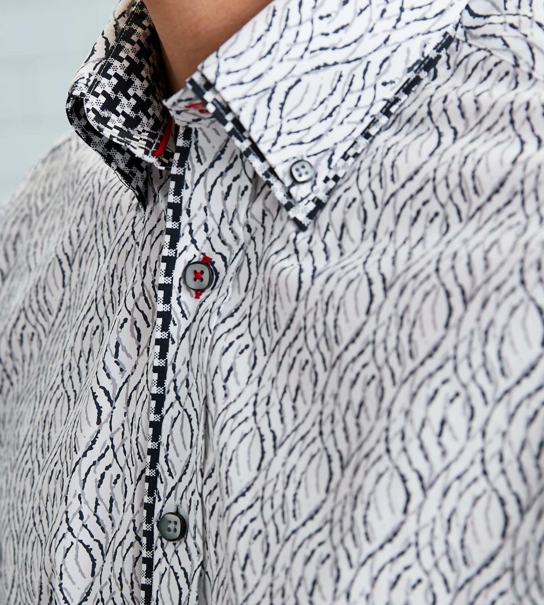 Modern Fit Long Sleeve Double-Collar Printed Sport Shirt sold by Tip Top product image thumbnail 2