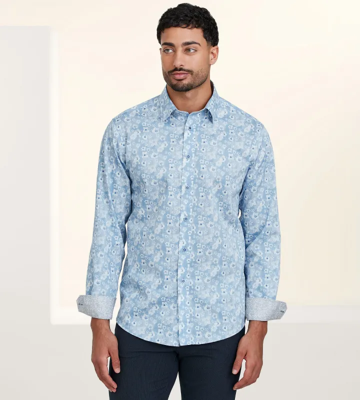 Modern Fit Non-Iron Long Sleeve Floral Pattern Sport Shirt sold by Tip Top
