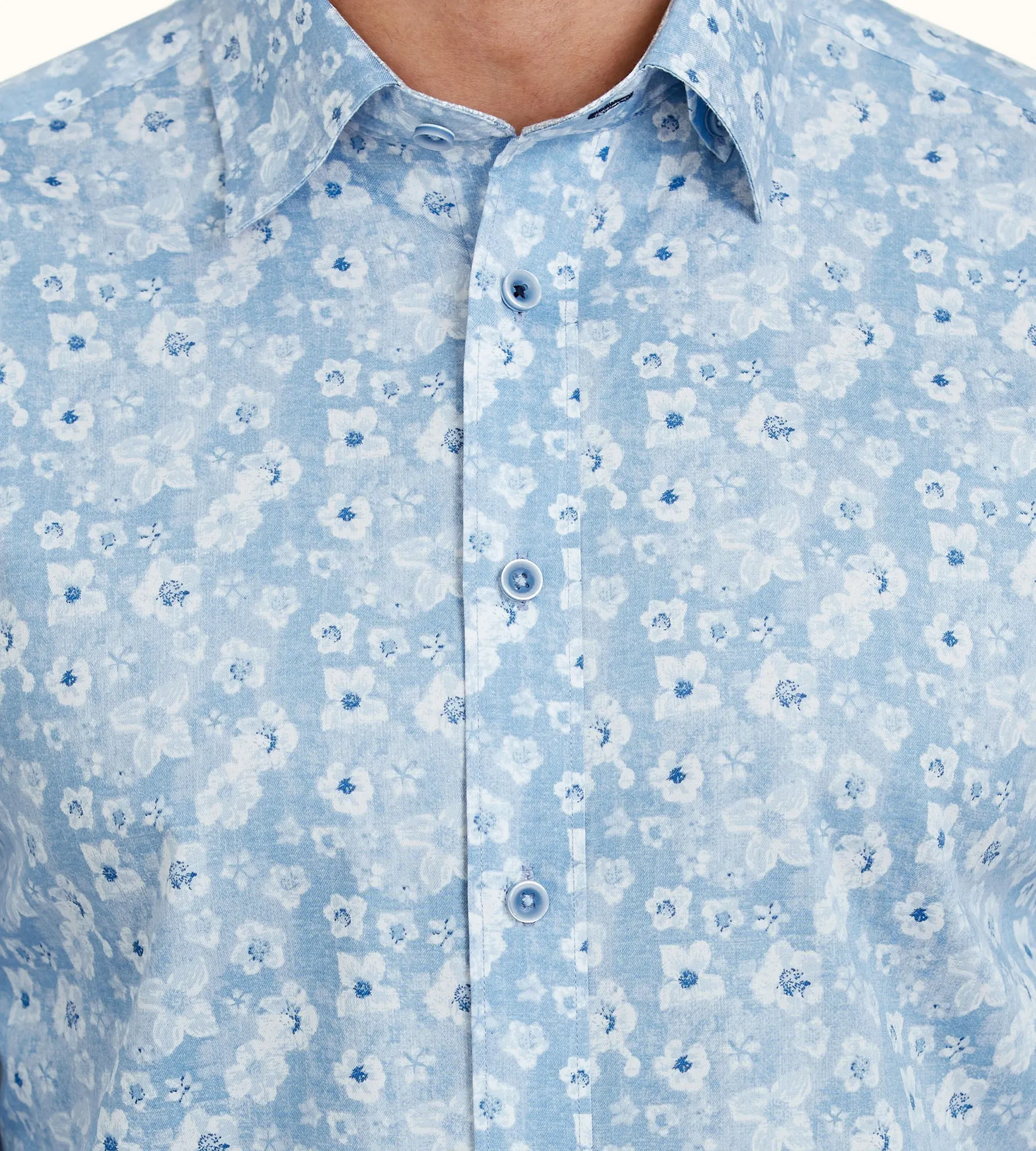 Modern Fit Non-Iron Long Sleeve Floral Pattern Sport Shirt sold by Tip Top product image thumbnail 3