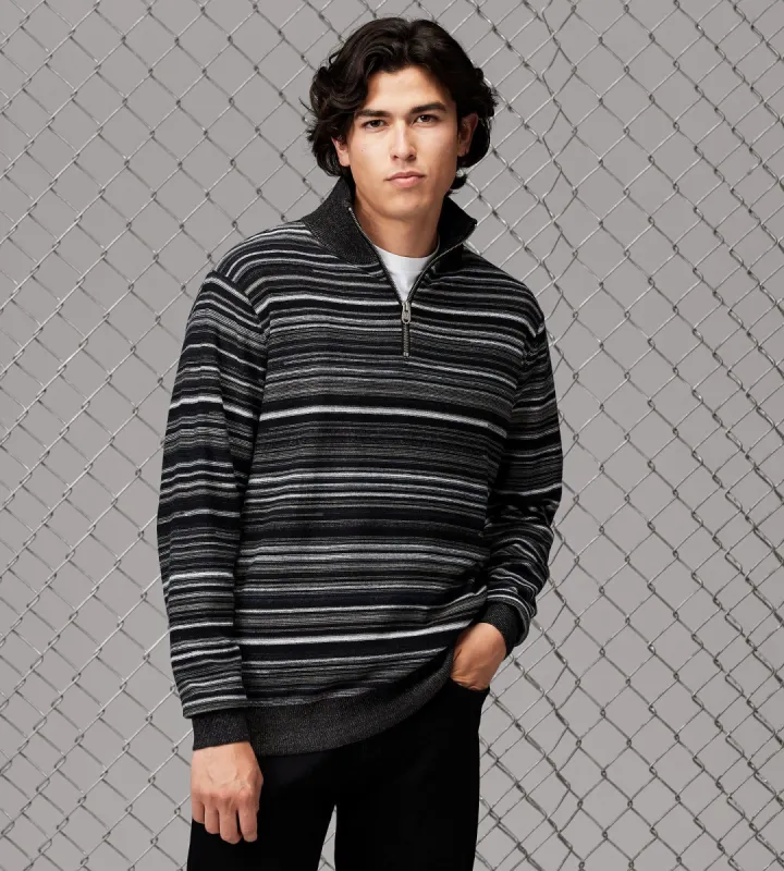 Modern Fit Quarter-Zip Mock Neck Sweater made by Projek Raw