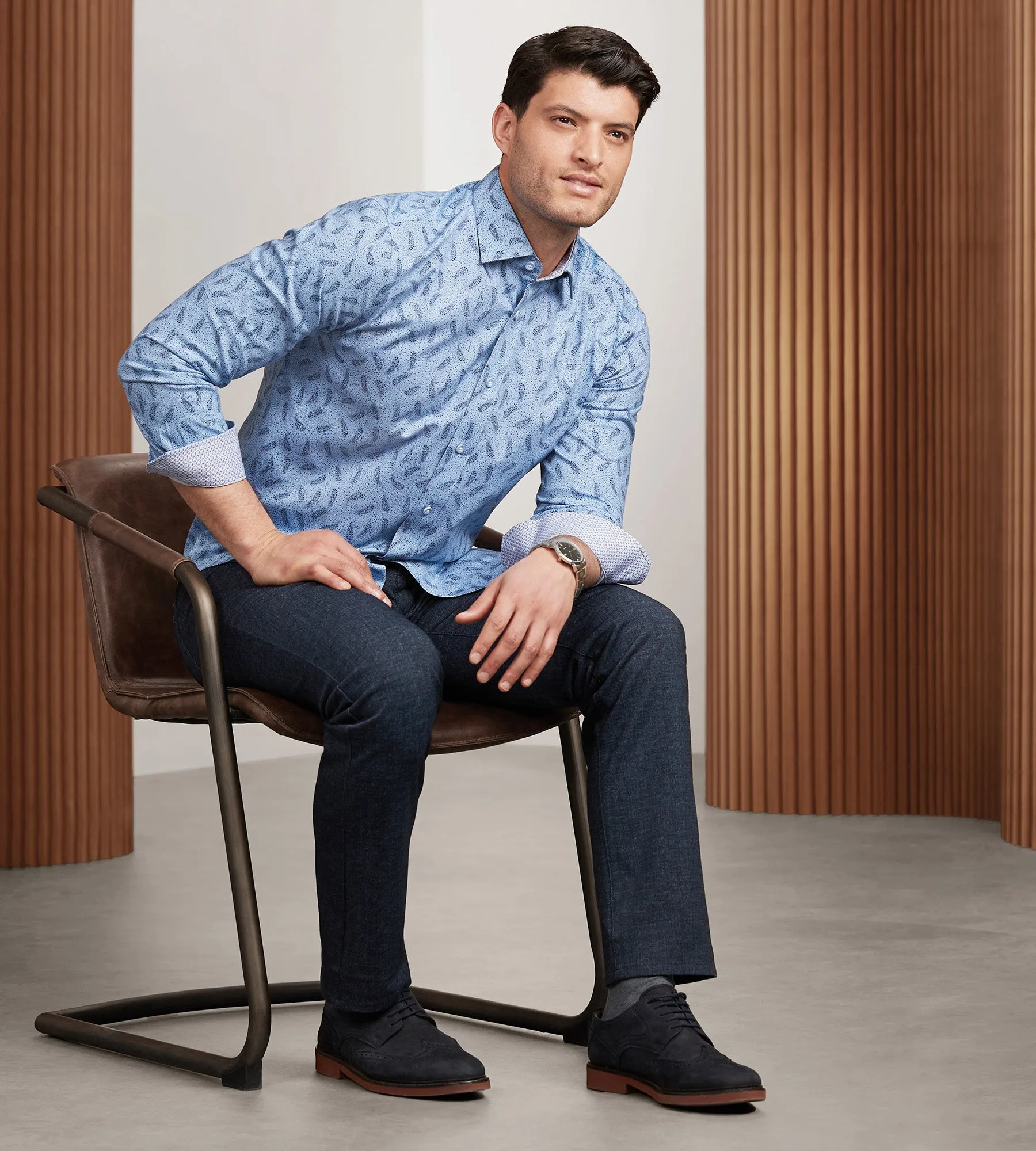 Modern Fit 360 Stretch Long Sleeve Paisley Printed Sport Shirt sold by Tip Top product image thumbnail 3