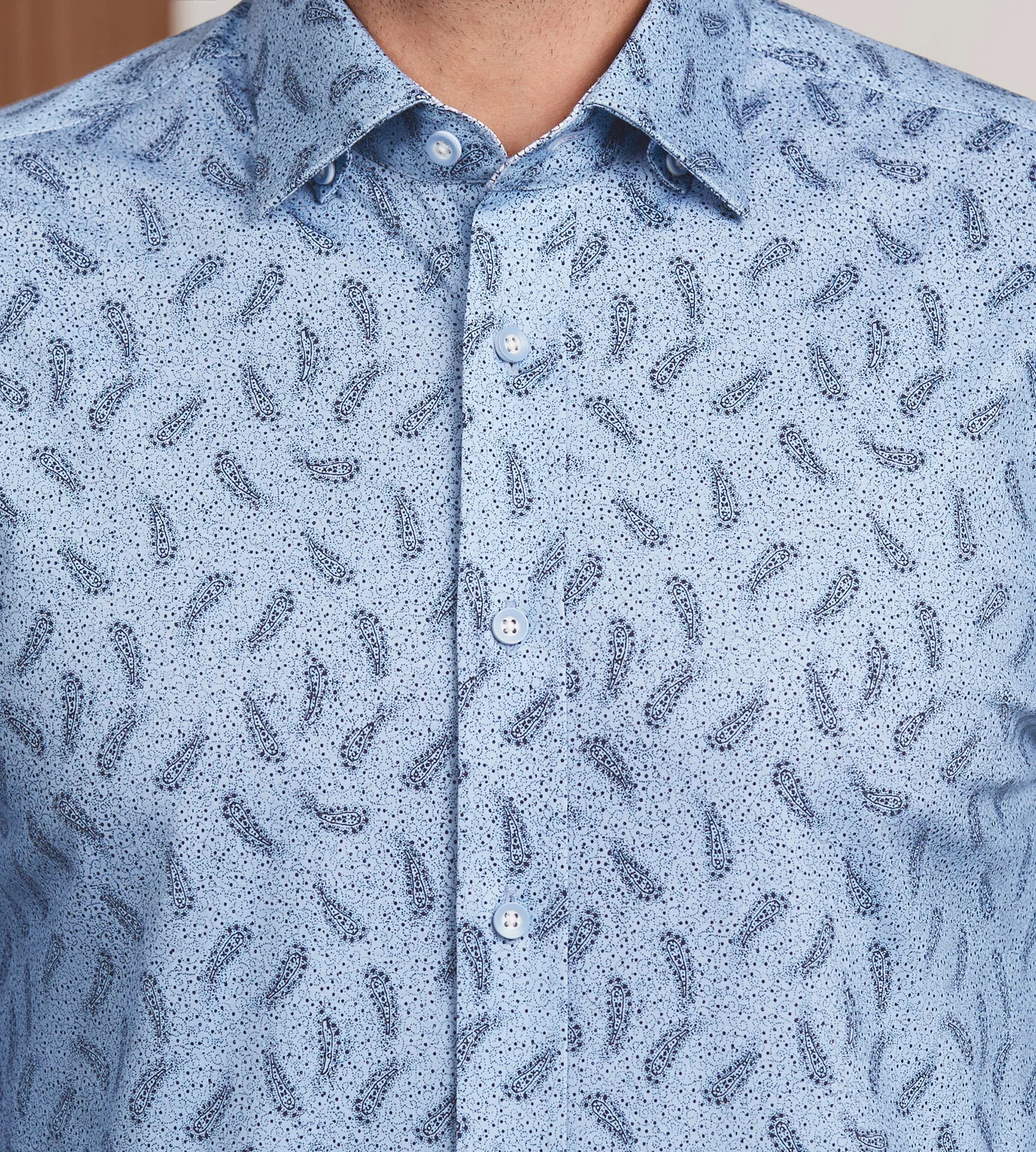 Modern Fit 360 Stretch Long Sleeve Paisley Printed Sport Shirt sold by Tip Top product image thumbnail 2