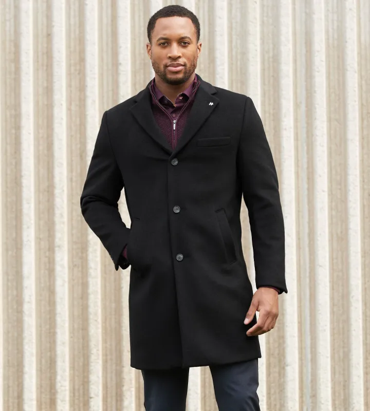 Modern Fit Water-Resistant Long Wool Coat sold by Tip Top