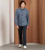 Modern Fit 360 Stretch Long Sleeve Geo Printed Sport Shirt sold by Tip Top