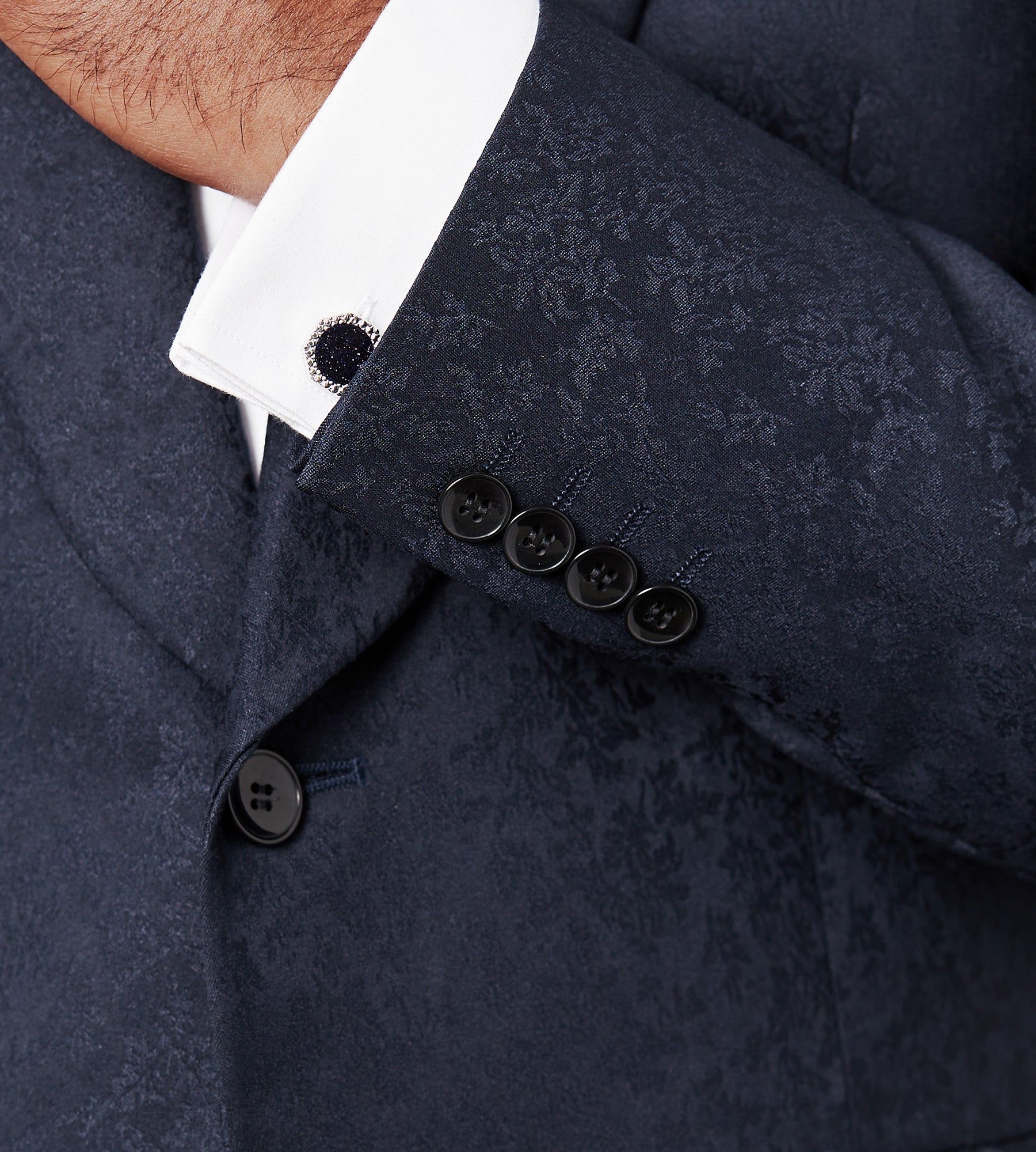 Slim Fit Stretch Jacquard Tuxedo Jacket sold by Tip Top product image thumbnail 3