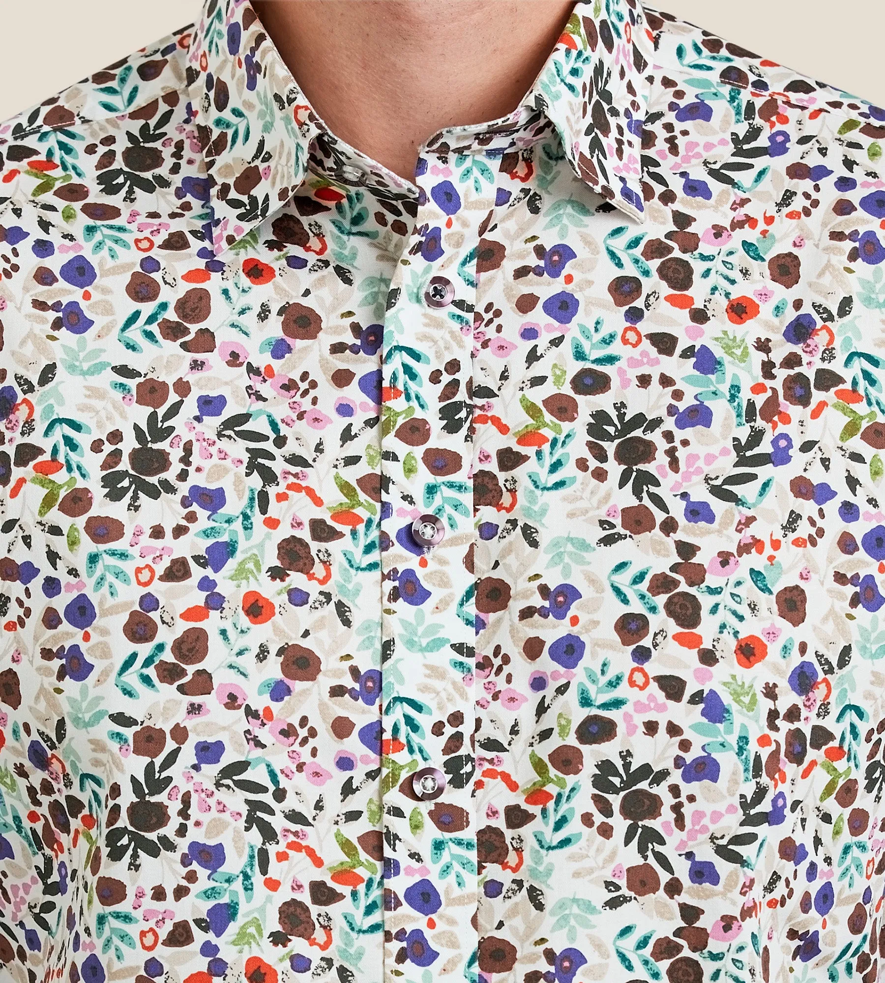 Modern Fit Non-Iron Long Sleeve Floral Pattern Sport Shirt sold by Tip Top product image thumbnail 2