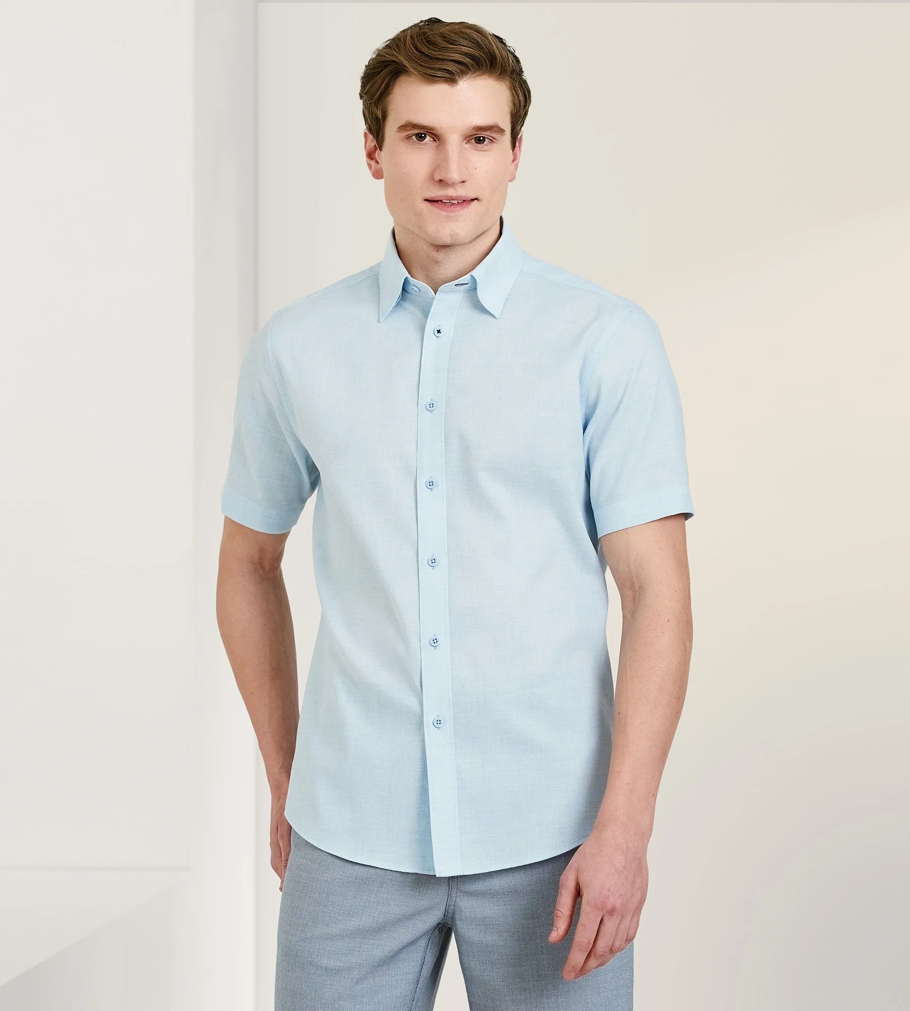 Modern Fit Short Sleeve Textured Linen-Like Solid Sport shirt sold by Tip Top